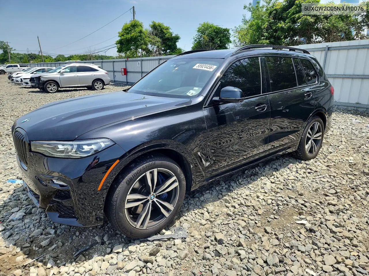2022 BMW X7 xDrive40I VIN: 5UXCW2C05N9J10076 Lot: 58924456