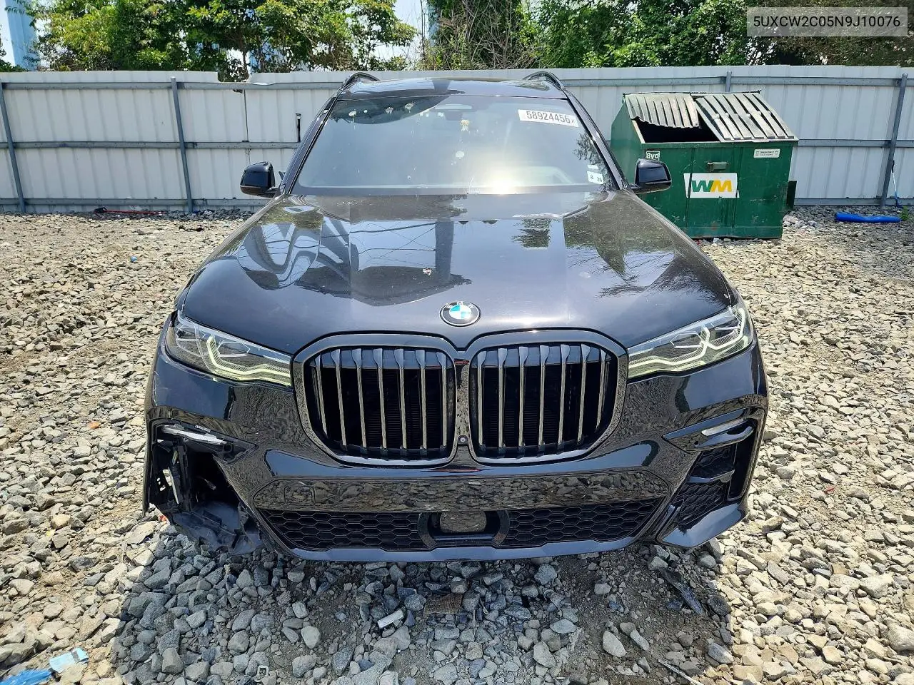 2022 BMW X7 xDrive40I VIN: 5UXCW2C05N9J10076 Lot: 58924456