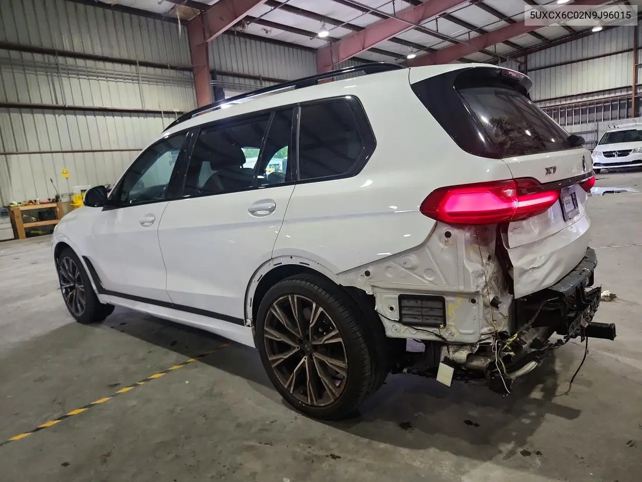 2022 BMW X7 M50I VIN: 5UXCX6C02N9J96015 Lot: 59326296