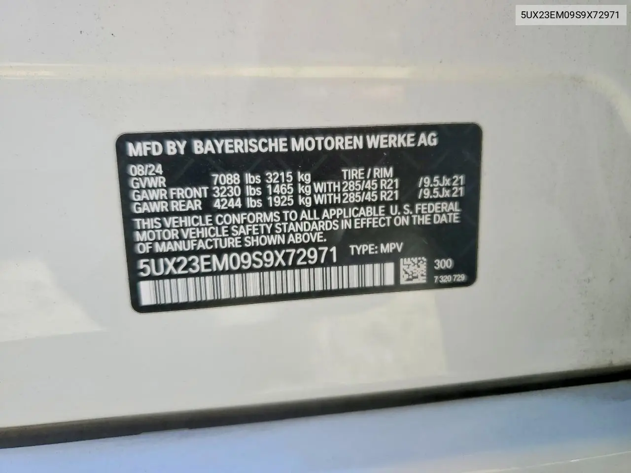 2025 BMW X7 xDrive40I VIN: 5UX23EM09S9X72971 Lot: 56497506