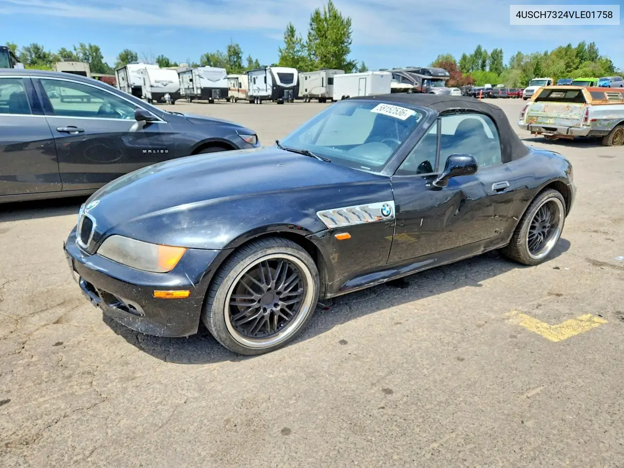 1997 BMW Z3 1.9 VIN: 4USCH7324VLE01758 Lot: 58152536
