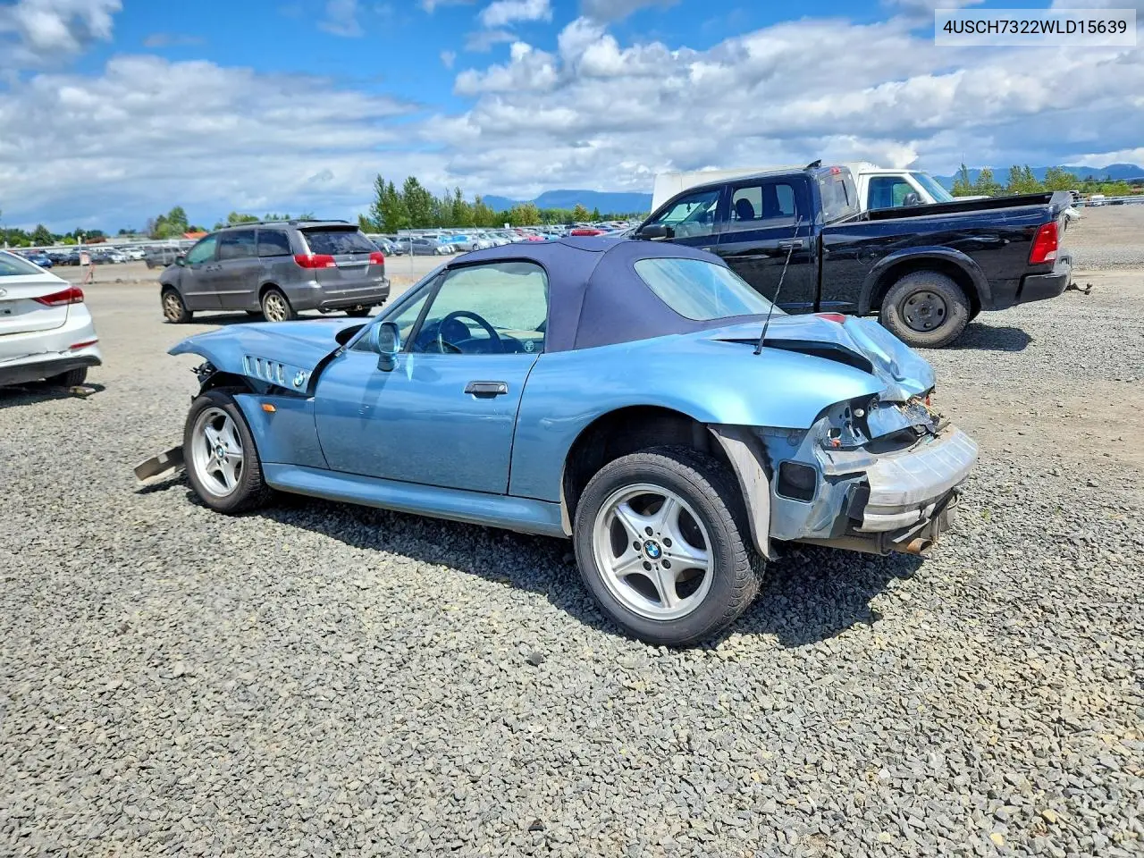 1998 BMW Z3 1.9 VIN: 4USCH7322WLD15639 Lot: 53272866
