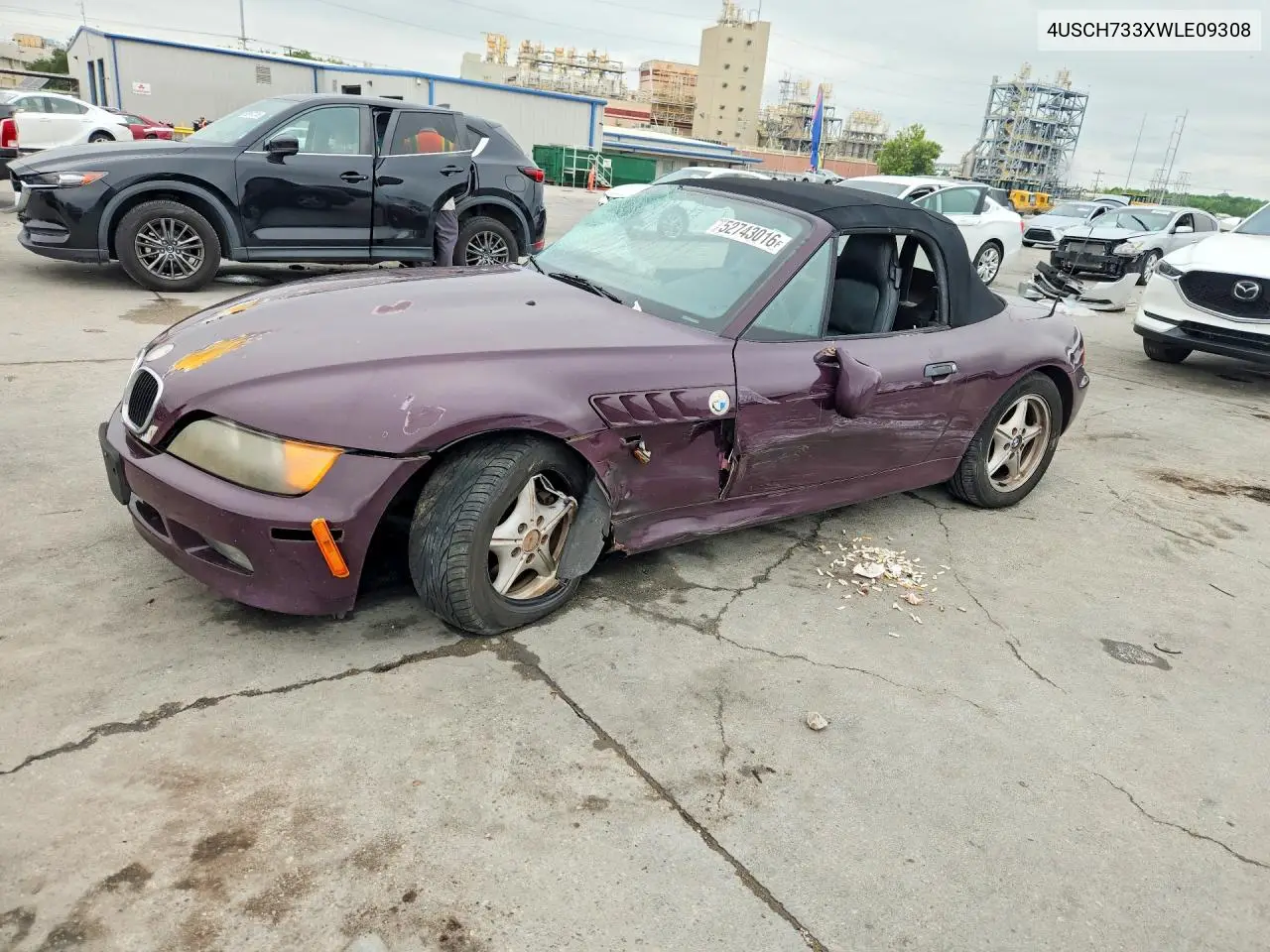 1998 BMW Z3 1.9 VIN: 4USCH733XWLE09308 Lot: 54997186