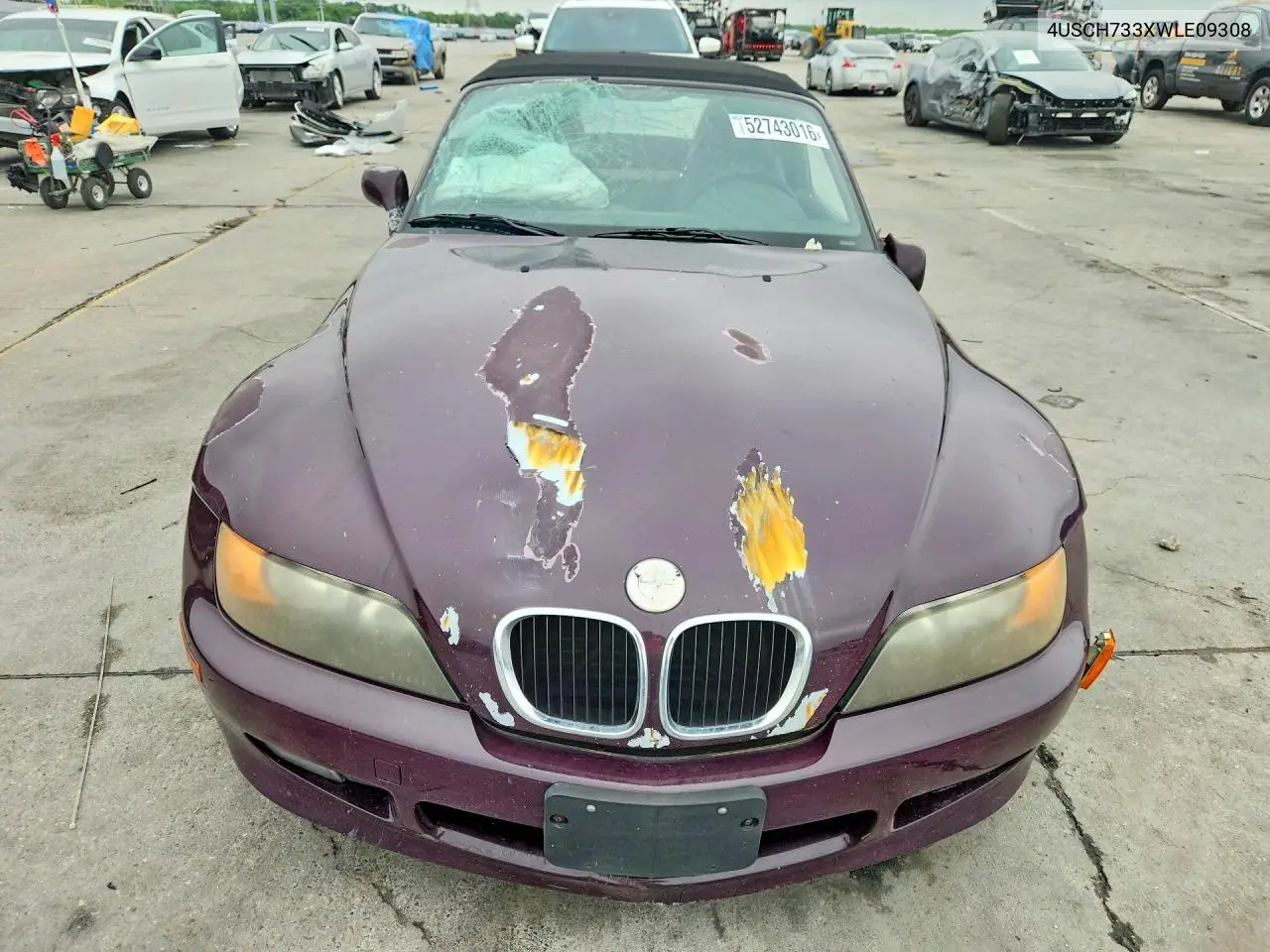 1998 BMW Z3 1.9 VIN: 4USCH733XWLE09308 Lot: 54997186