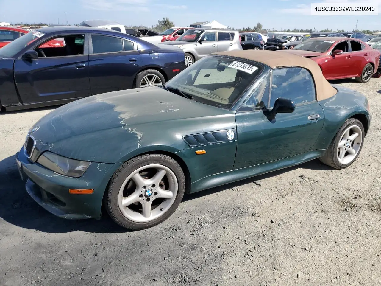 1998 BMW Z3 2.8 VIN: 4USCJ3339WLG20240 Lot: 81239835