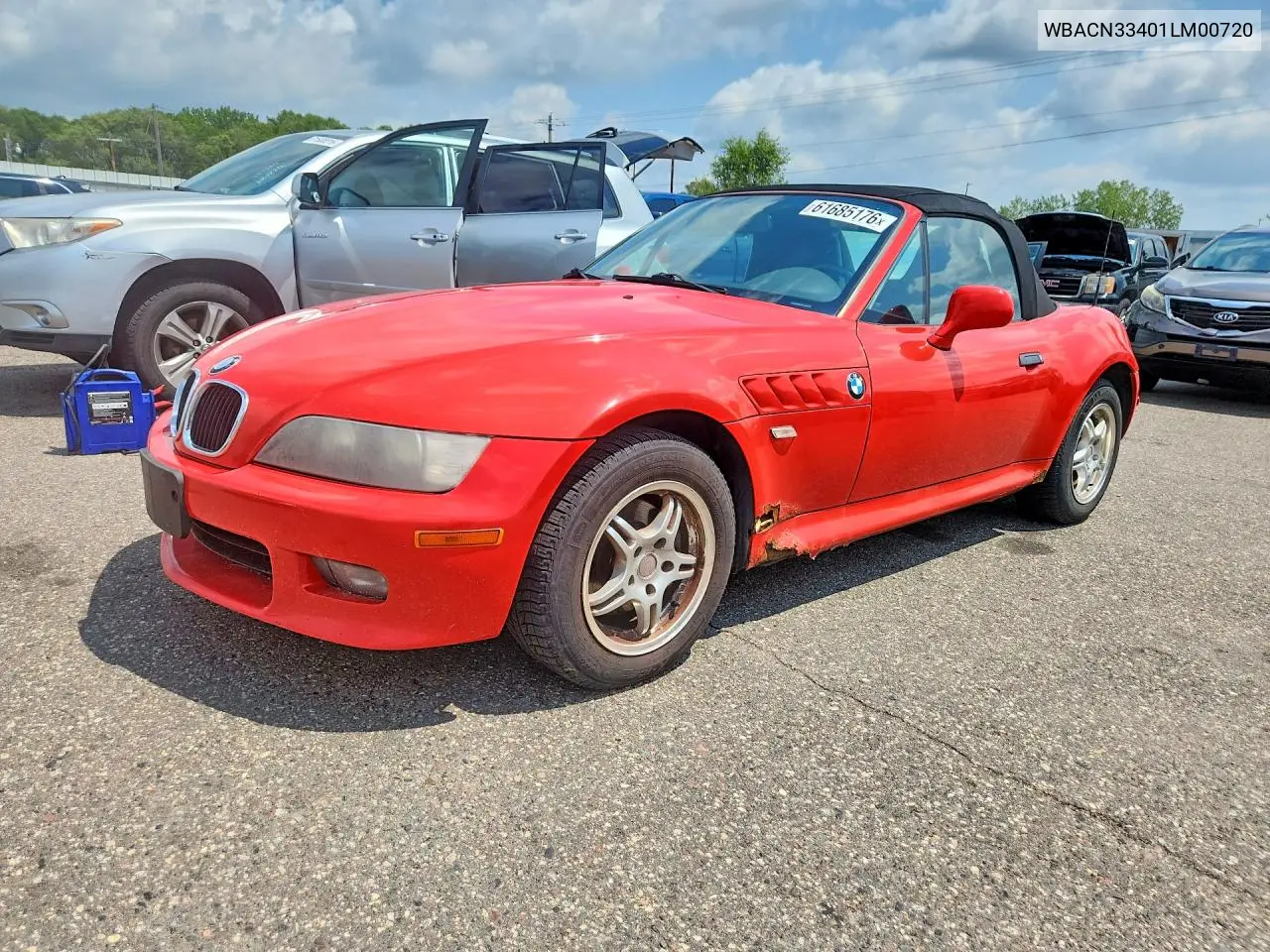 2001 BMW Z3 2.5 VIN: WBACN33401LM00720 Lot: 61685176