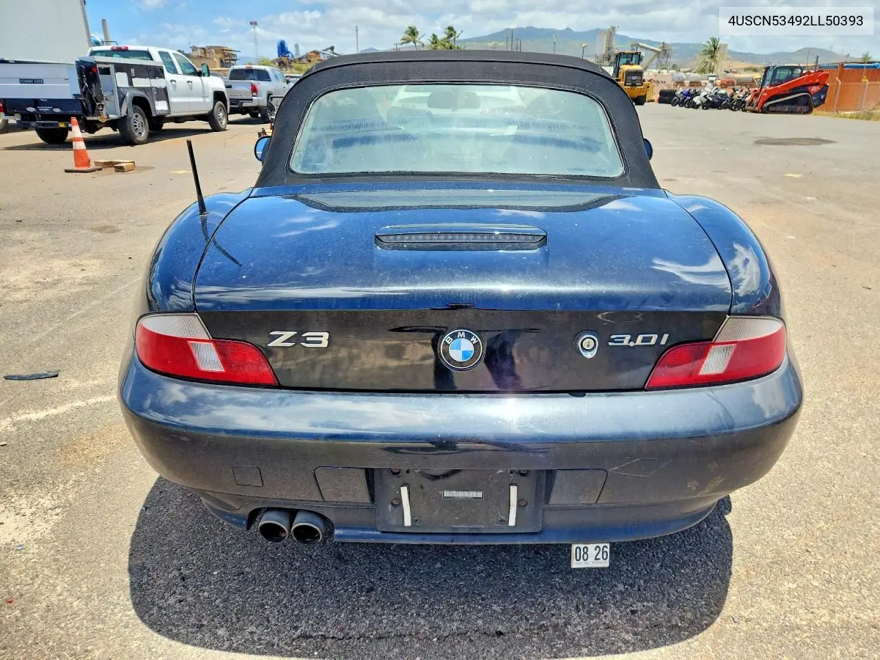 2002 BMW Z3 3.0 VIN: 4USCN53492LL50393 Lot: 60217616