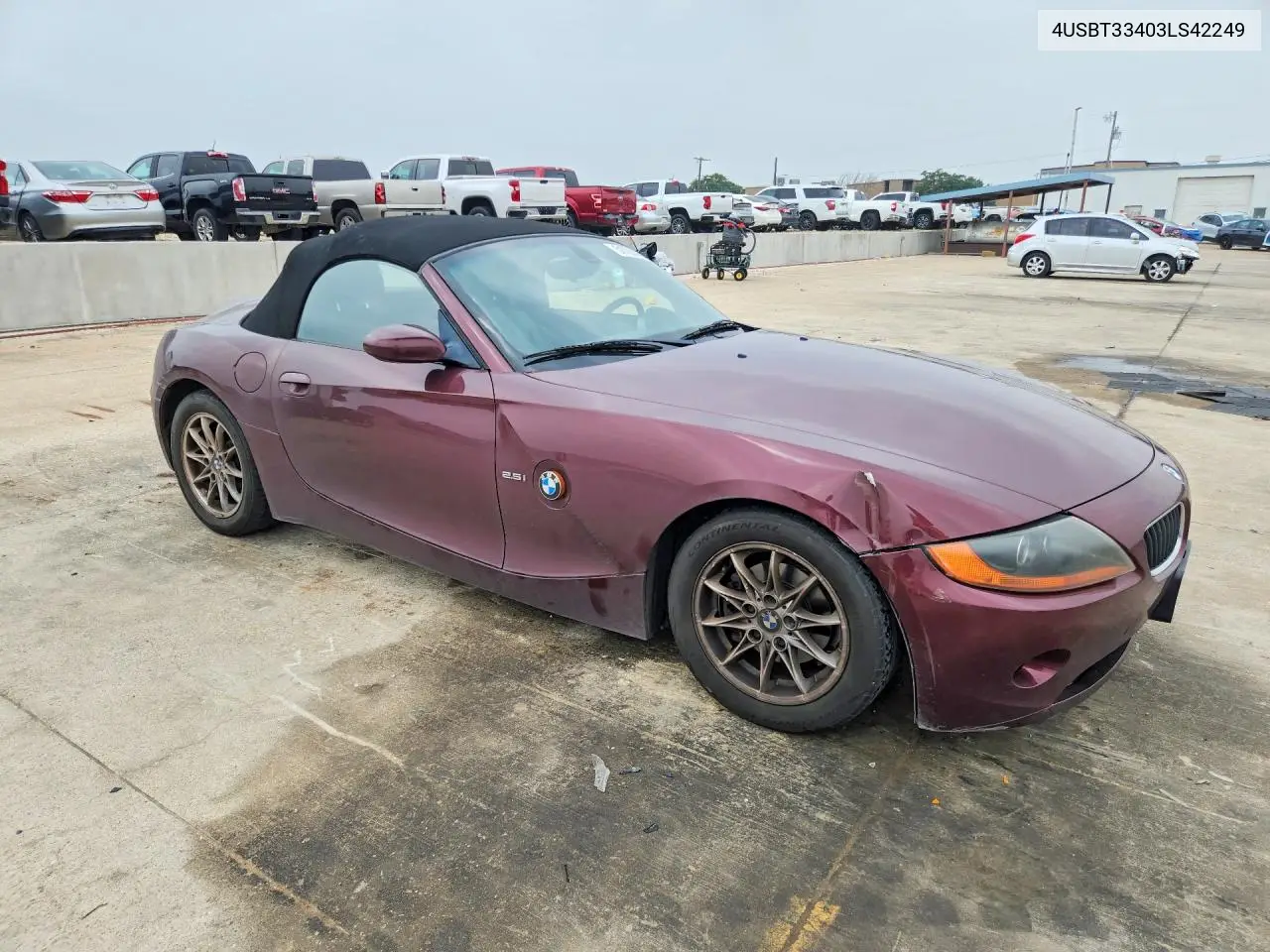 2003 BMW Z4 2.5 VIN: 4USBT33403LS42249 Lot: 51720426