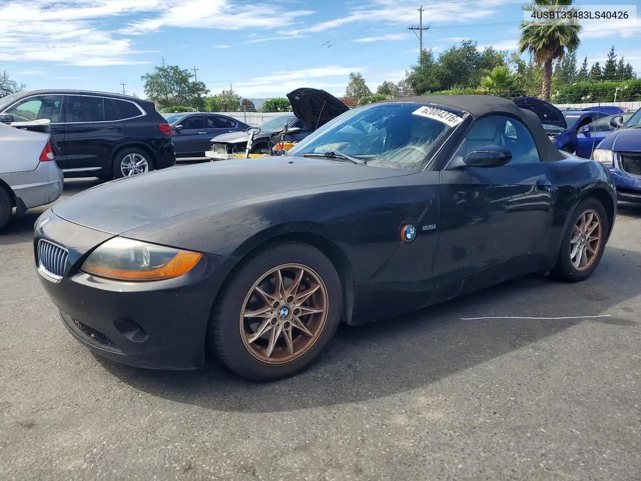 2003 BMW Z4 2.5 VIN: 4USBT33483LS40426 Lot: 62004316