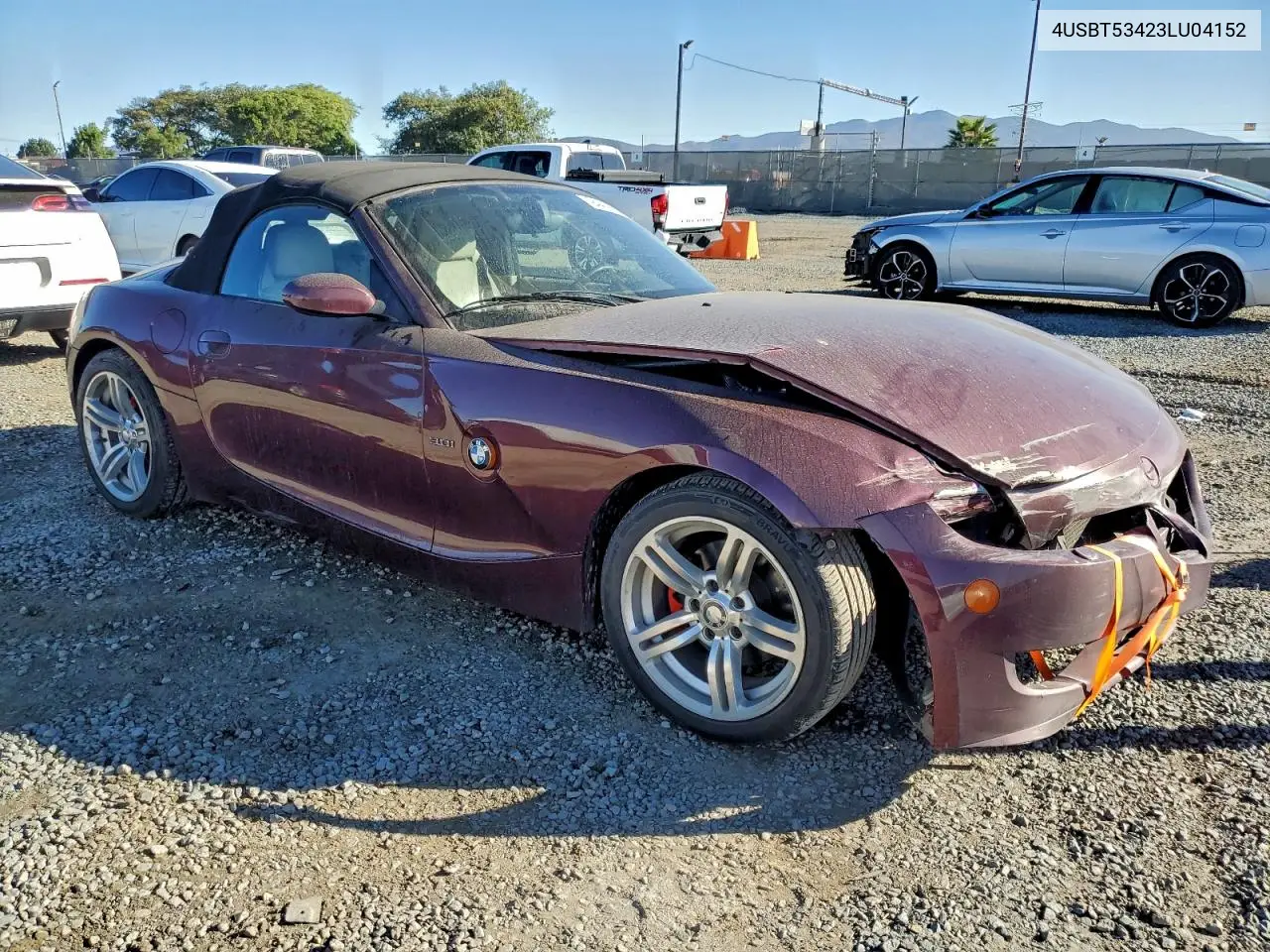 2003 BMW Z4 3.0 VIN: 4USBT53423LU04152 Lot: 94419955