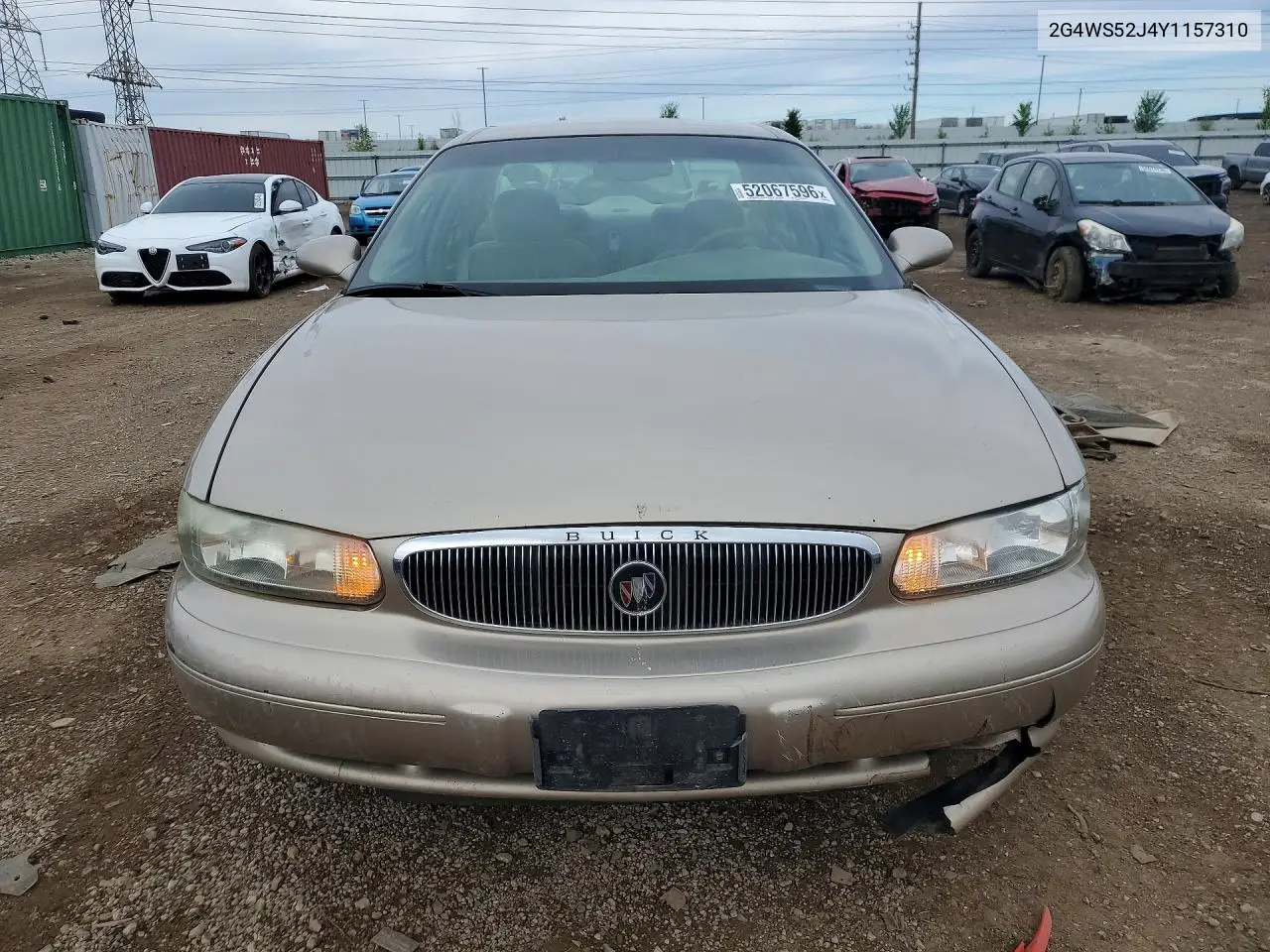 2000 Buick Century Custom VIN: 2G4WS52J4Y1157310 Lot: 52067596