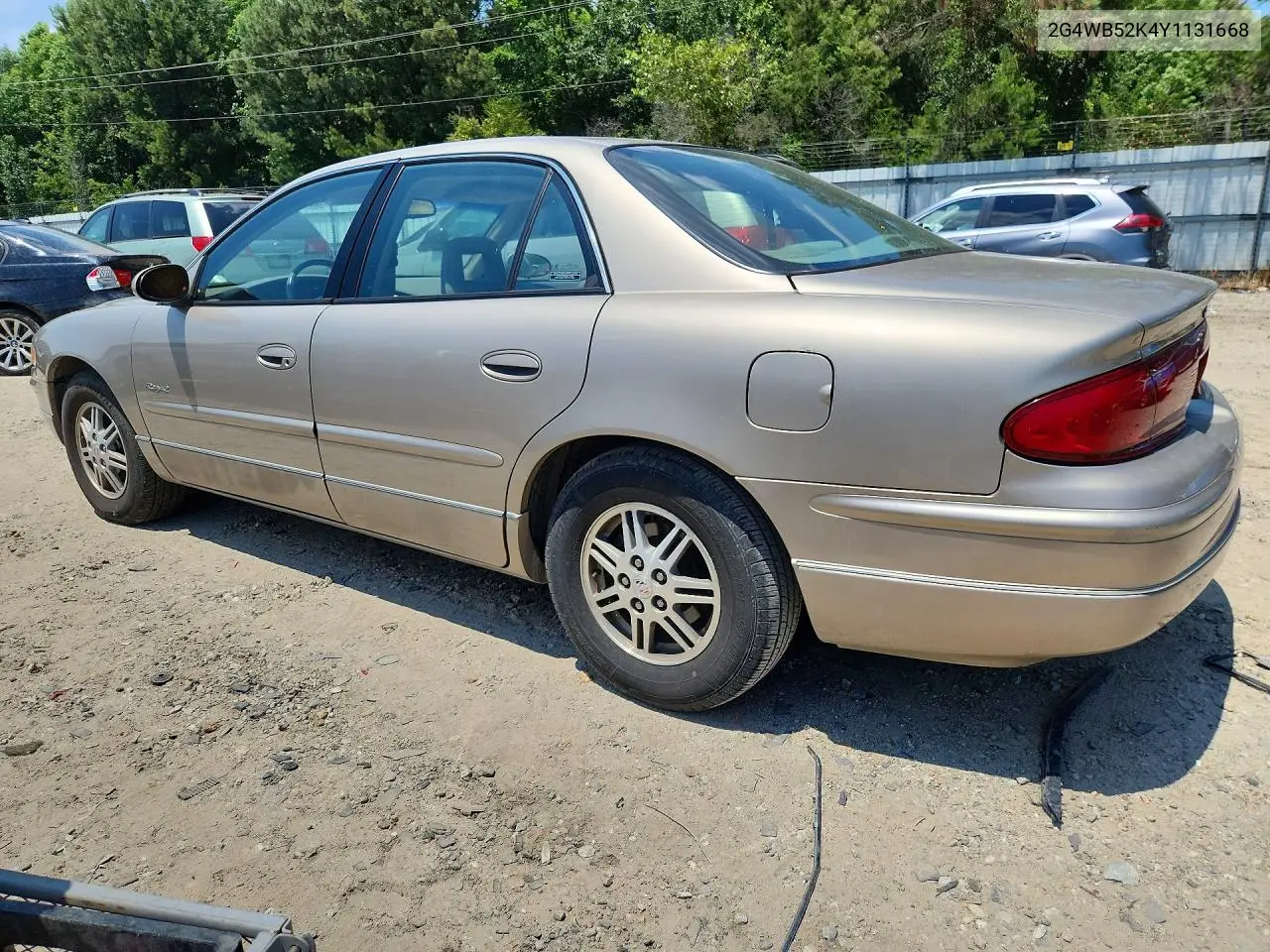 2000 Buick Regal Ls VIN: 2G4WB52K4Y1131668 Lot: 58009906