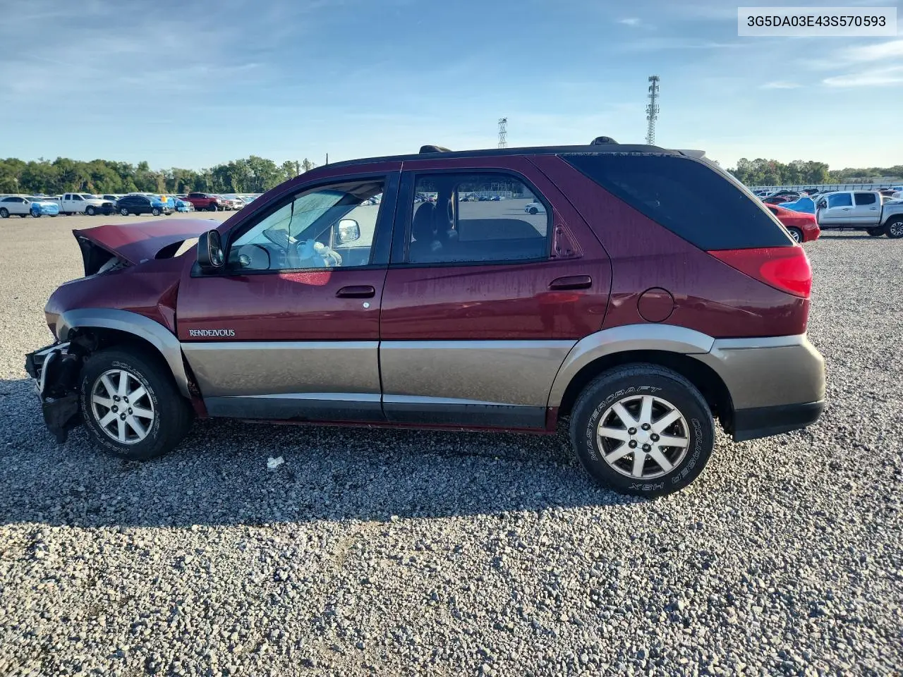 2003 Buick Rendezvous Cx VIN: 3G5DA03E43S570593 Lot: 55083146