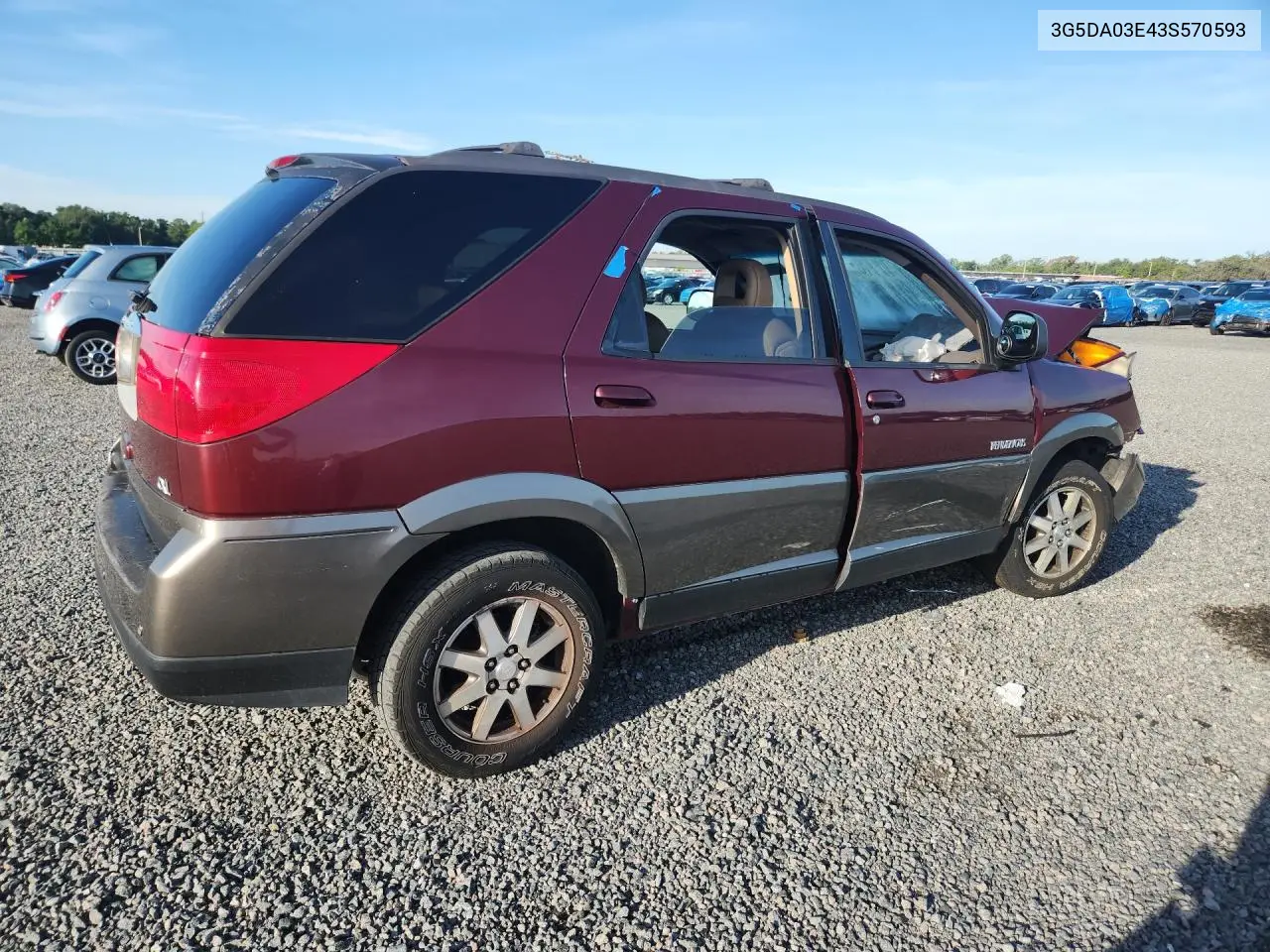 2003 Buick Rendezvous Cx VIN: 3G5DA03E43S570593 Lot: 55083146