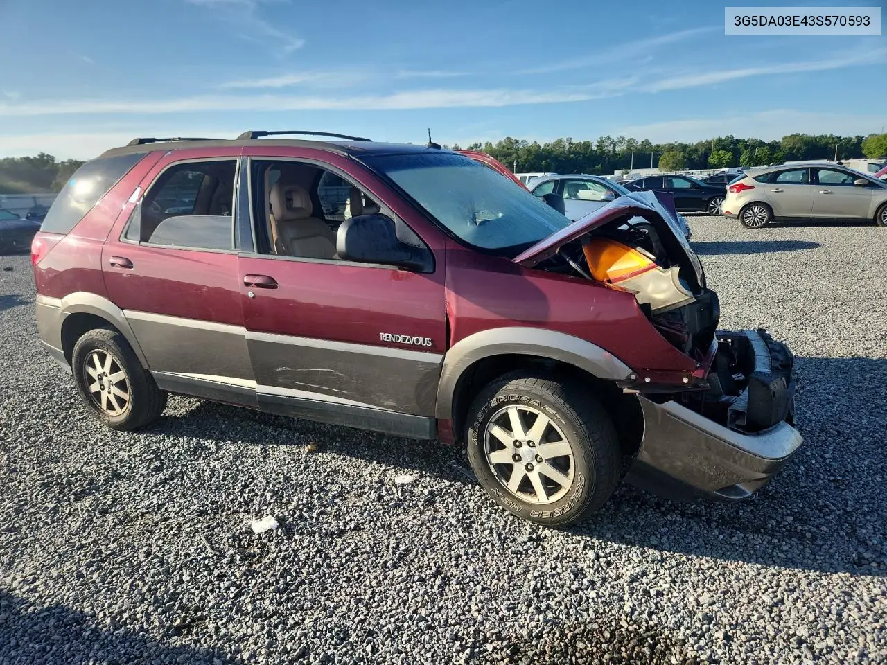 2003 Buick Rendezvous Cx VIN: 3G5DA03E43S570593 Lot: 55083146