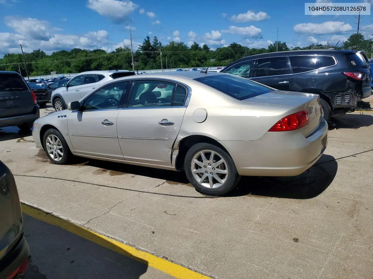 2008 Buick Lucerne Cxl VIN: 1G4HD57208U126578 Lot: 56997756