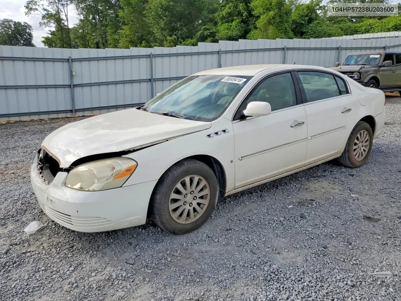 2008 Buick Lucerne Cx VIN: 1G4HP57238U203600 Lot: 58049416