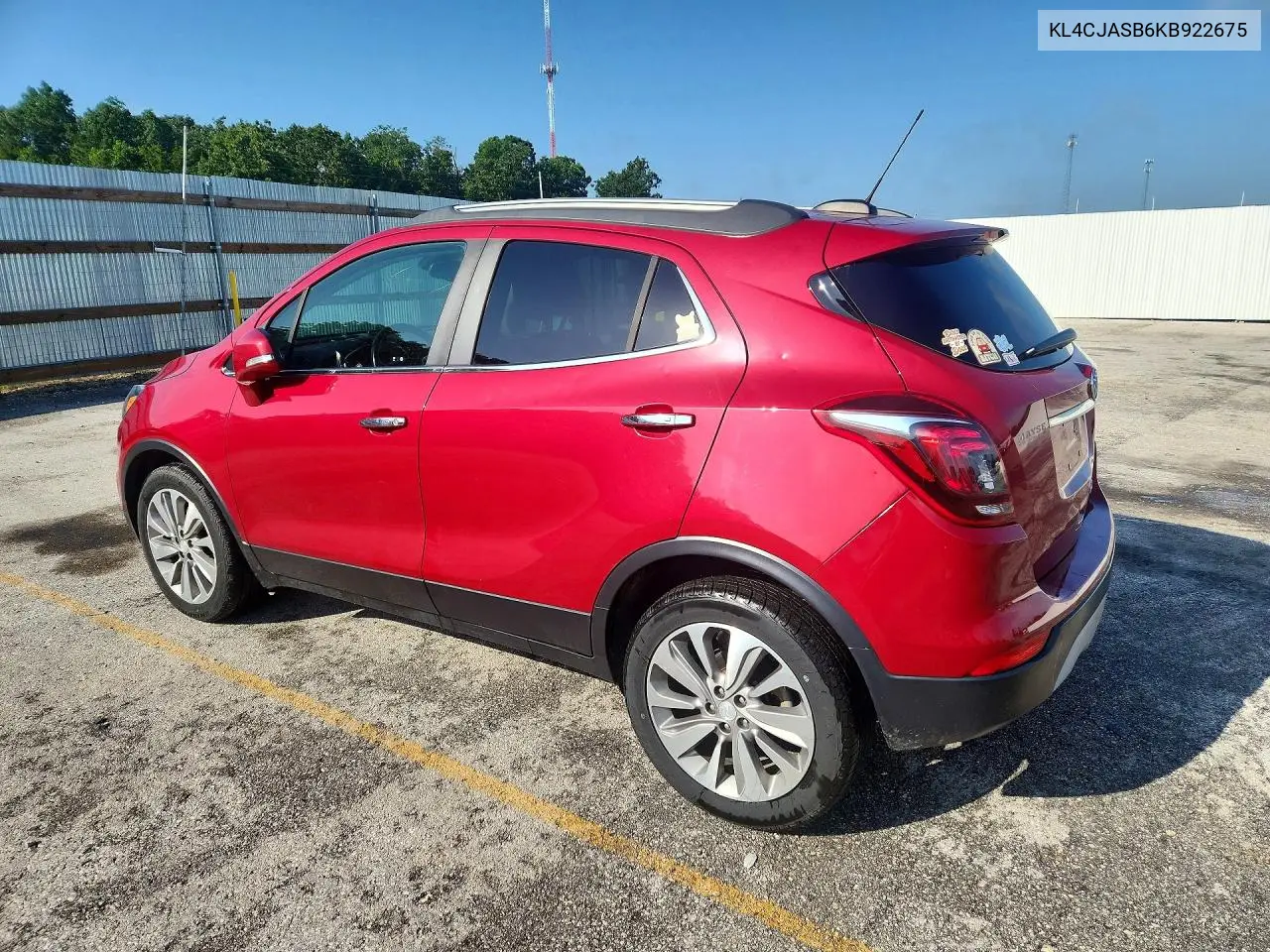 2019 Buick Encore Preferred VIN: KL4CJASB6KB922675 Lot: 56693676
