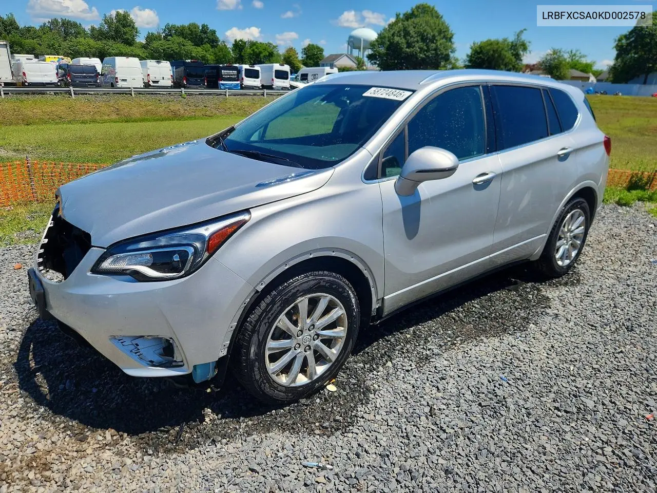 2019 Buick Envision Essence VIN: LRBFXCSA0KD002578 Lot: 58724846