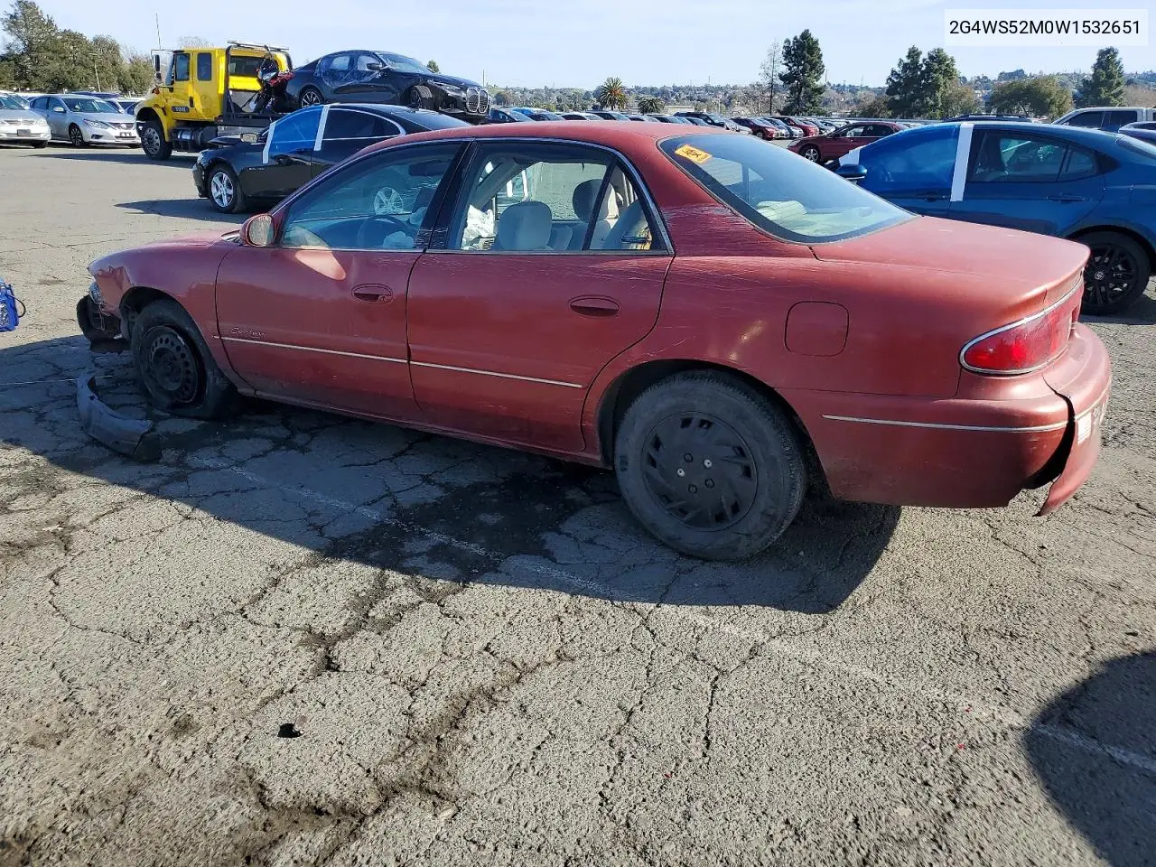 1998 Buick Century Custom VIN: 2G4WS52M0W1532651 Lot: 75263015