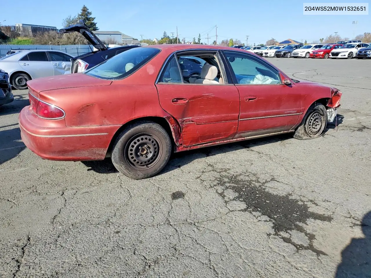 1998 Buick Century Custom VIN: 2G4WS52M0W1532651 Lot: 75263015
