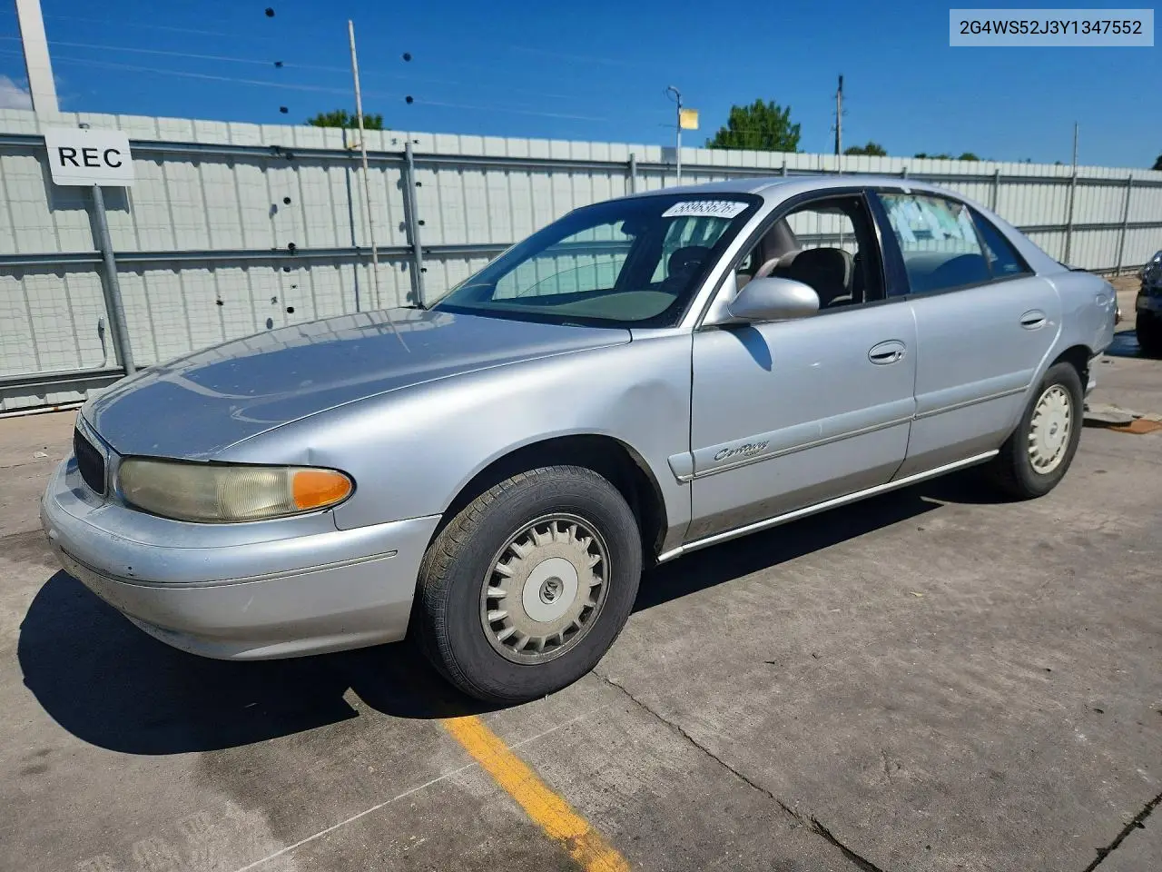 2000 Buick Century Custom VIN: 2G4WS52J3Y1347552 Lot: 58963626