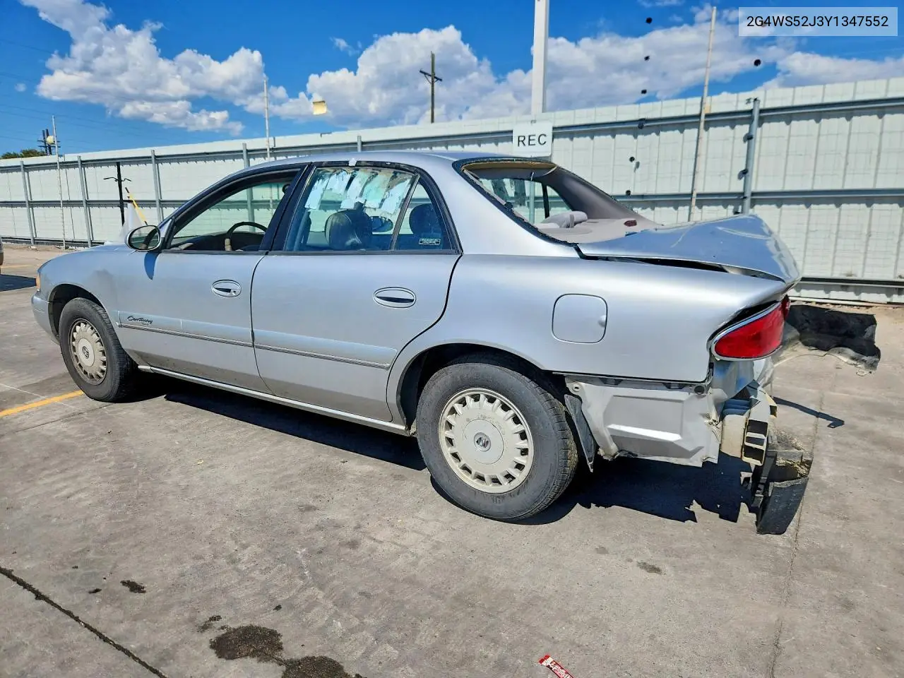 2000 Buick Century Custom VIN: 2G4WS52J3Y1347552 Lot: 58963626