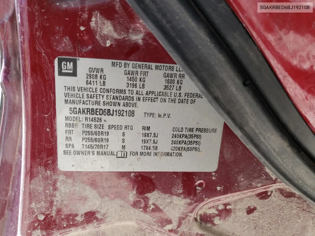 5GAKRBED6BJ192108 2011 Buick Enclave Cxl