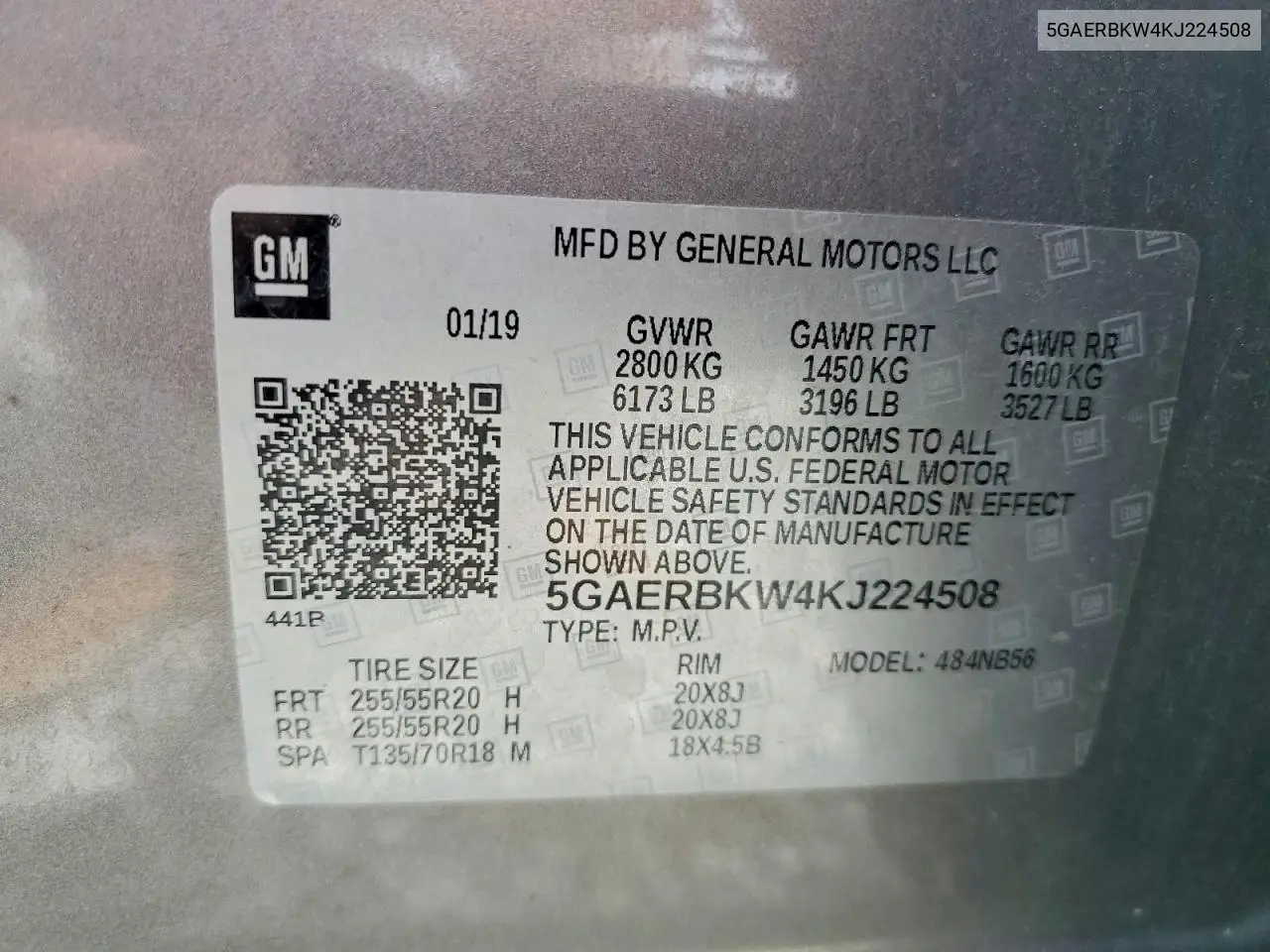 2019 Buick Enclave Essence VIN: 5GAERBKW4KJ224508 Lot: 62089146