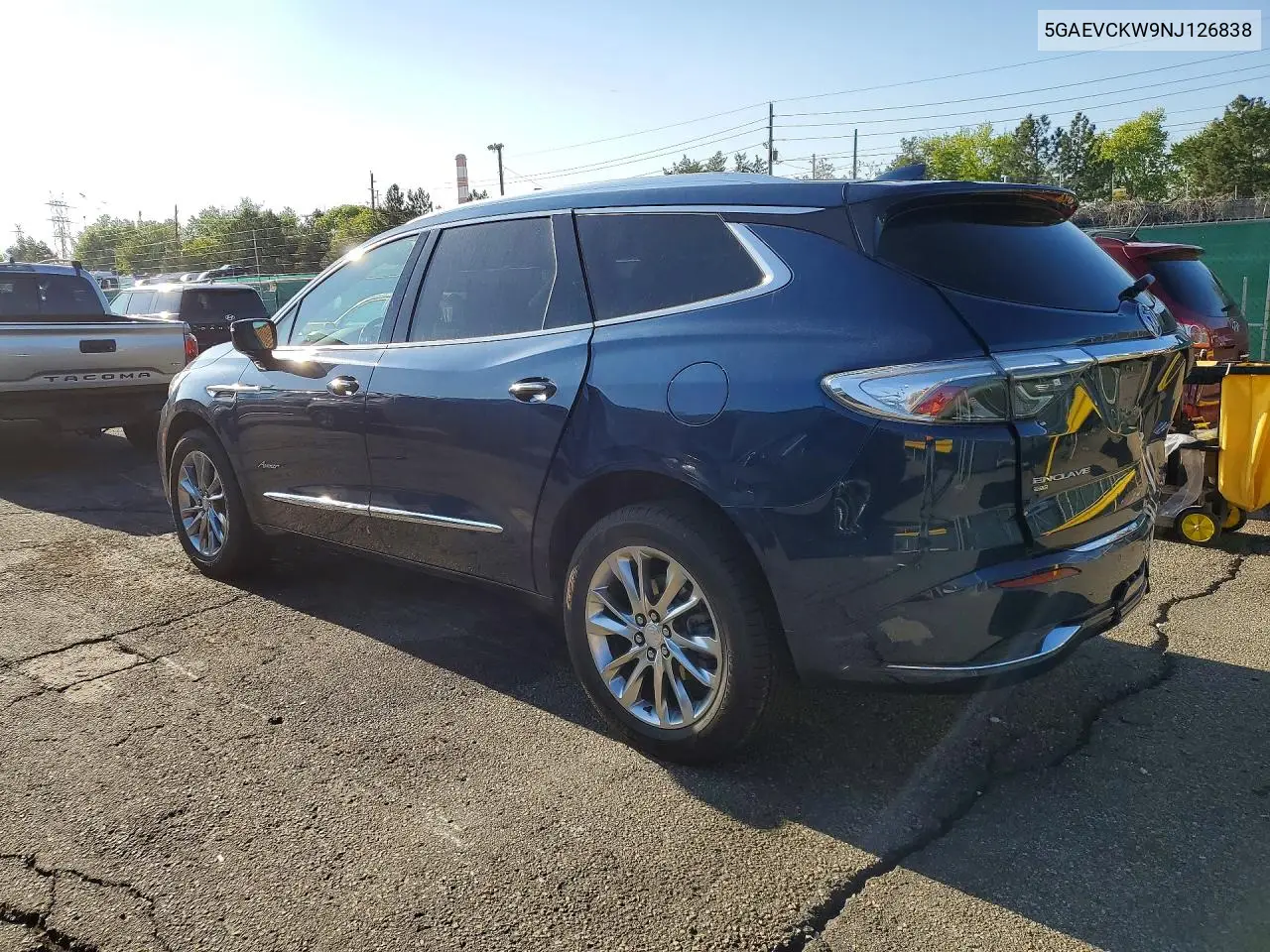 2022 Buick Enclave Avenir VIN: 5GAEVCKW9NJ126838 Lot: 52149276