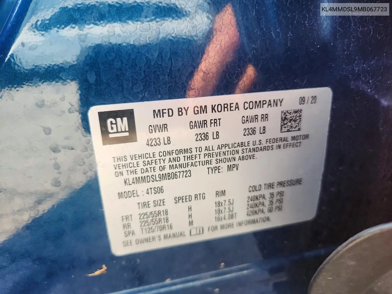 2021 Buick Encore Gx Select VIN: KL4MMDSL9MB067723 Lot: 61968416