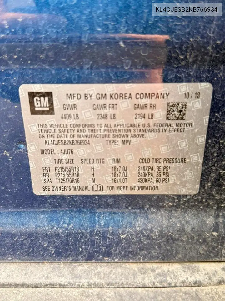 KL4CJESB2KB766934 2019 Buick Encore Preferred