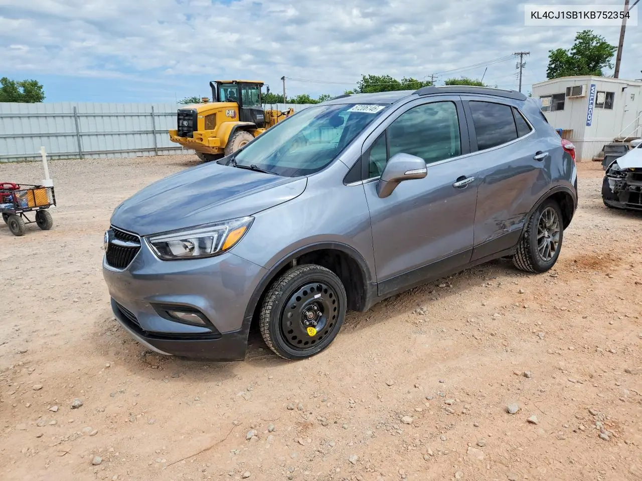 2019 Buick Encore Sport Touring VIN: KL4CJ1SB1KB752354 Lot: 57206146