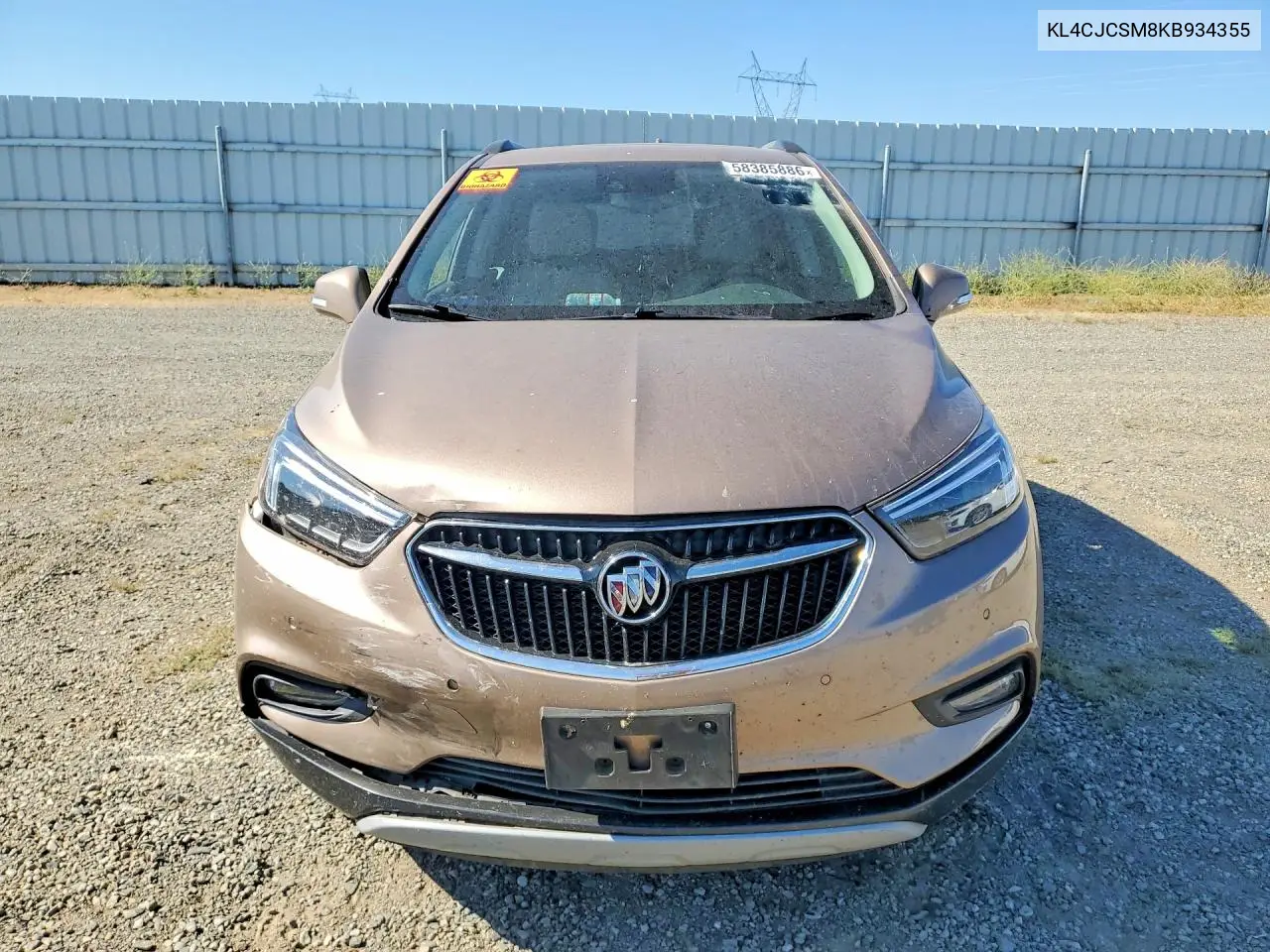 2019 Buick Encore Essence VIN: KL4CJCSM8KB934355 Lot: 58385886