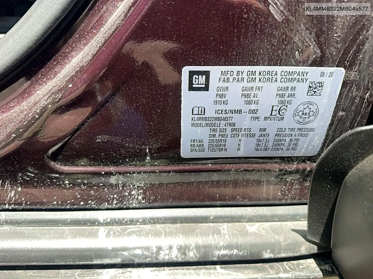 2021 Buick Encore Gx Preferred VIN: KL4MMBS22MB046577 Lot: 54267326