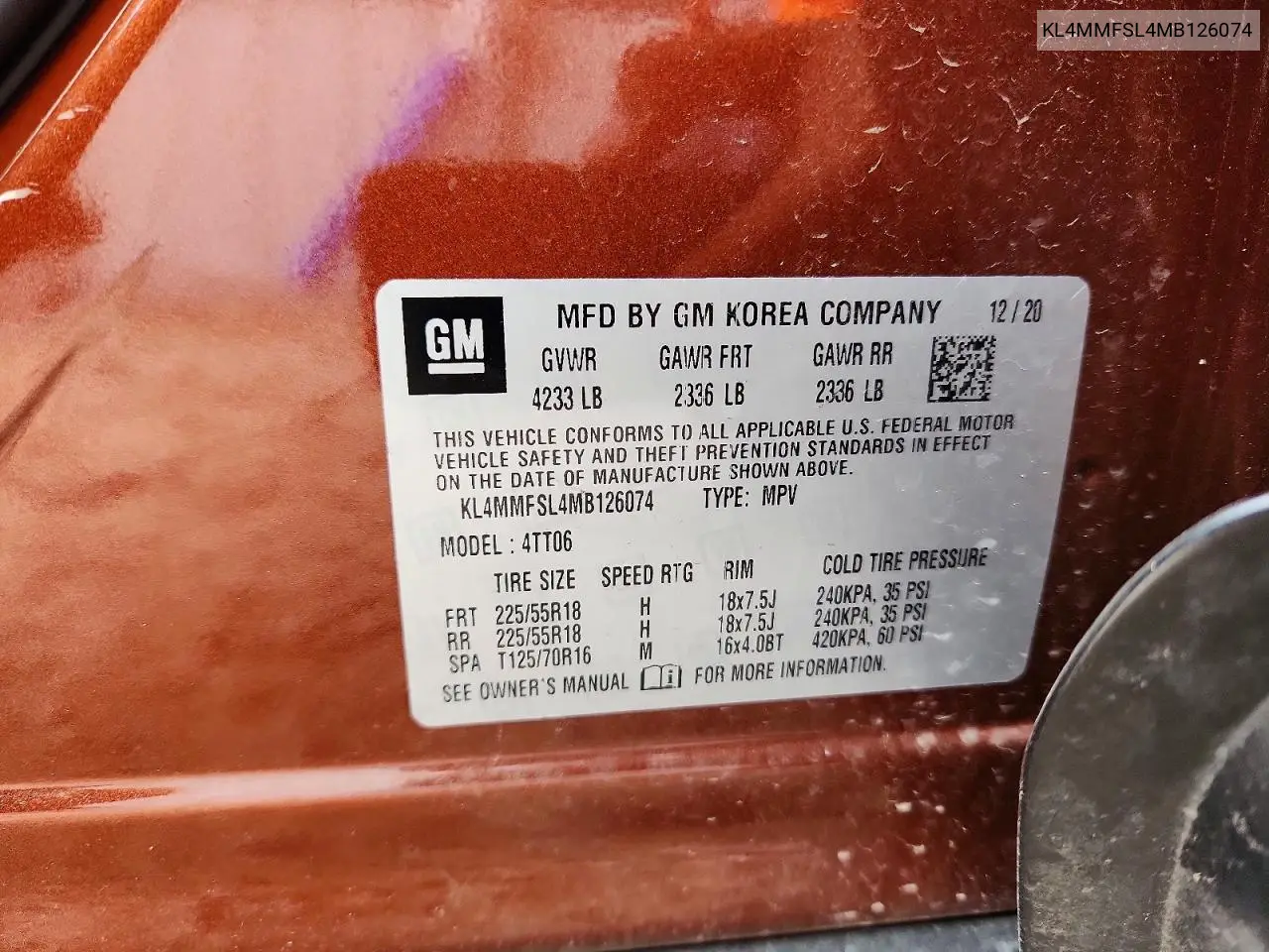 2021 Buick Encore Gx Essence VIN: KL4MMFSL4MB126074 Lot: 56941576