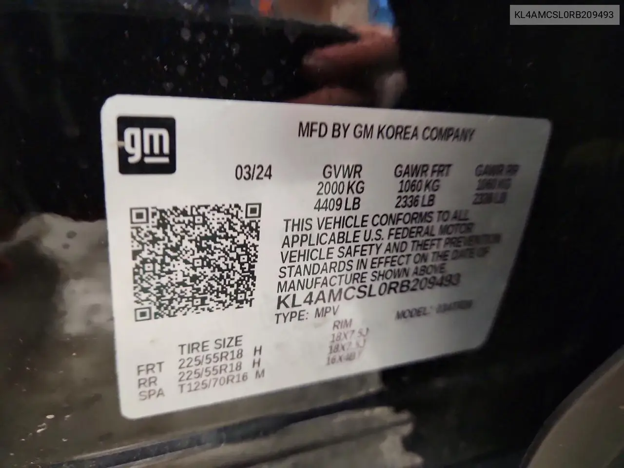 2024 Buick Encore Gx Preferred VIN: KL4AMCSL0RB209493 Lot: 60617856