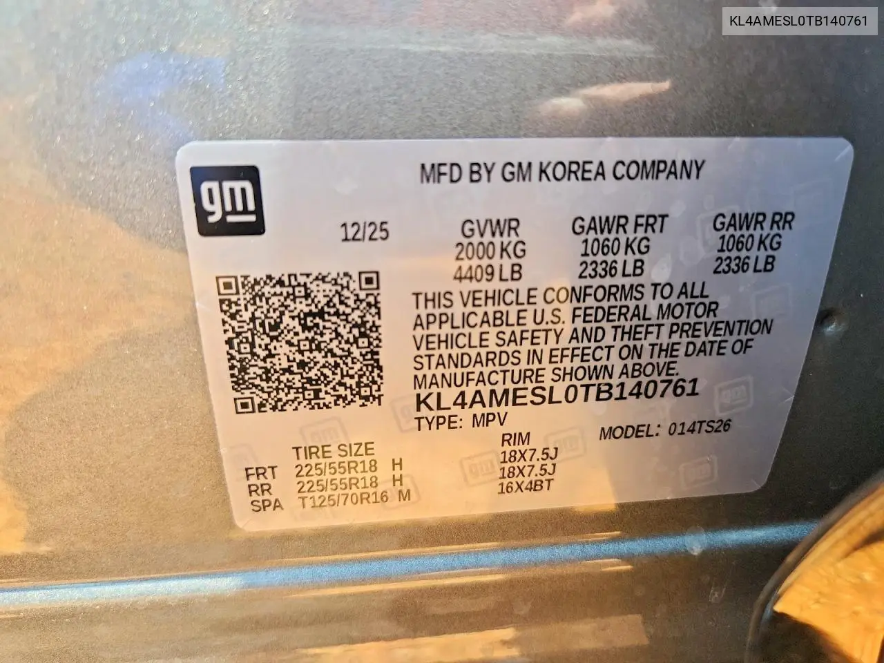 2026 Buick Encore Gx Sport Touring VIN: KL4AMESL0TB140761 Lot: 60132536