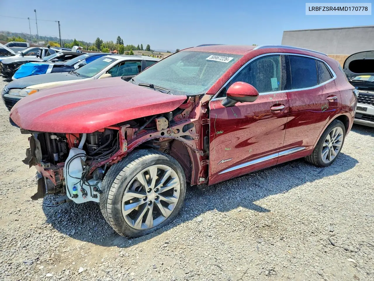 2021 Buick Envision Avenir VIN: LRBFZSR44MD170778 Lot: 58967226