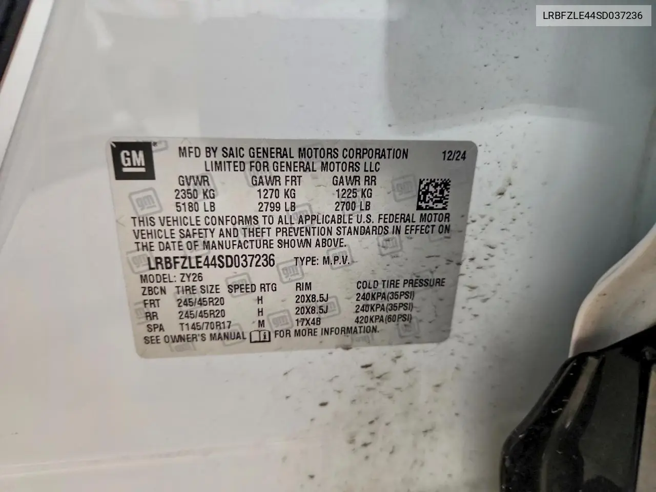 2025 Buick Envision Sport Touring VIN: LRBFZLE44SD037236 Lot: 61436236