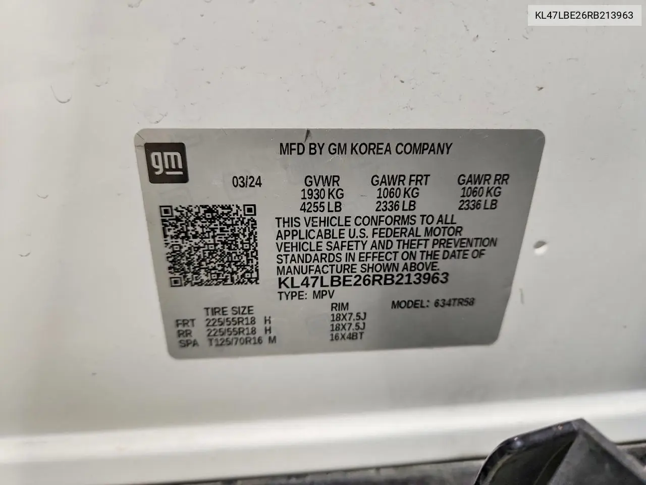 2024 Buick Envista Sport Touring VIN: KL47LBE26RB213963 Lot: 56644356