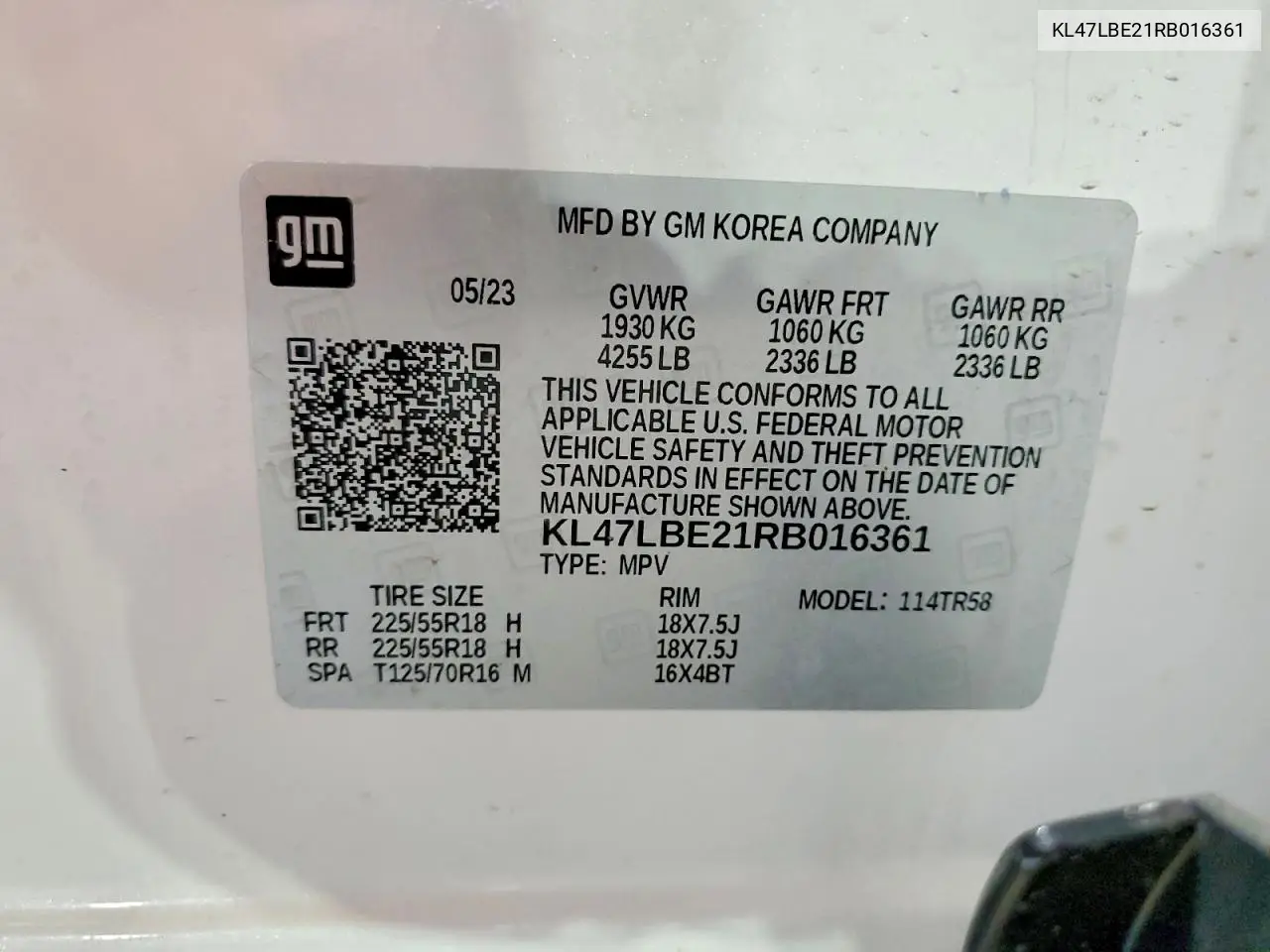 2024 Buick Envista Sport Touring VIN: KL47LBE21RB016361 Lot: 59260956