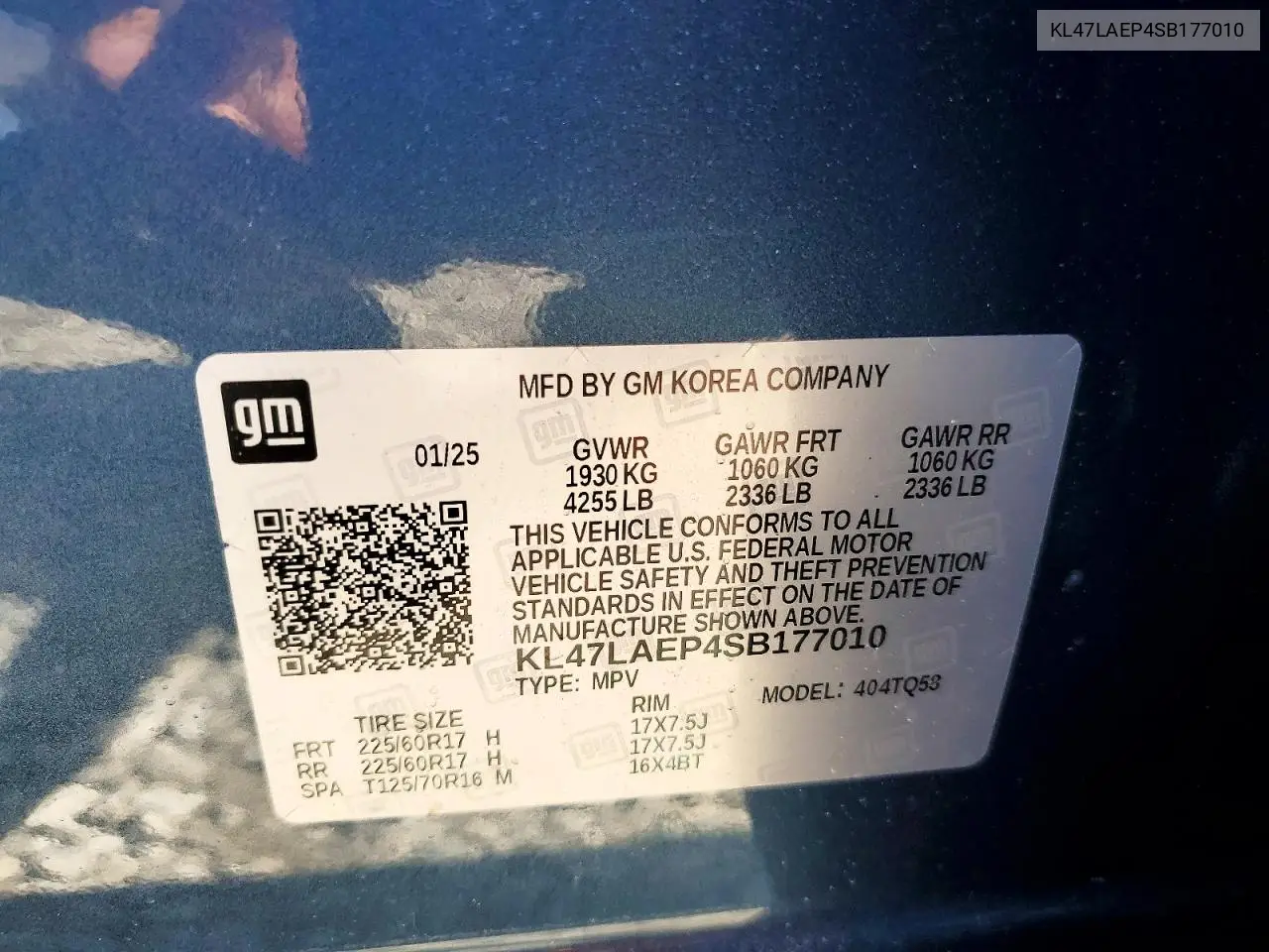 2025 Buick Envista Preferred VIN: KL47LAEP4SB177010 Lot: 55776166