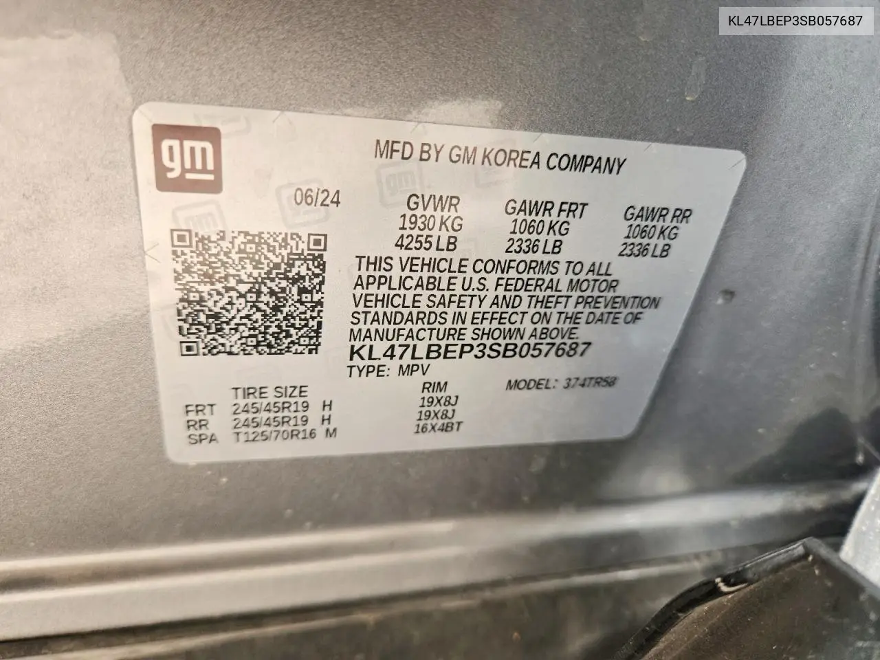 2025 Buick Envista Sport Touring VIN: KL47LBEP3SB057687 Lot: 57221696