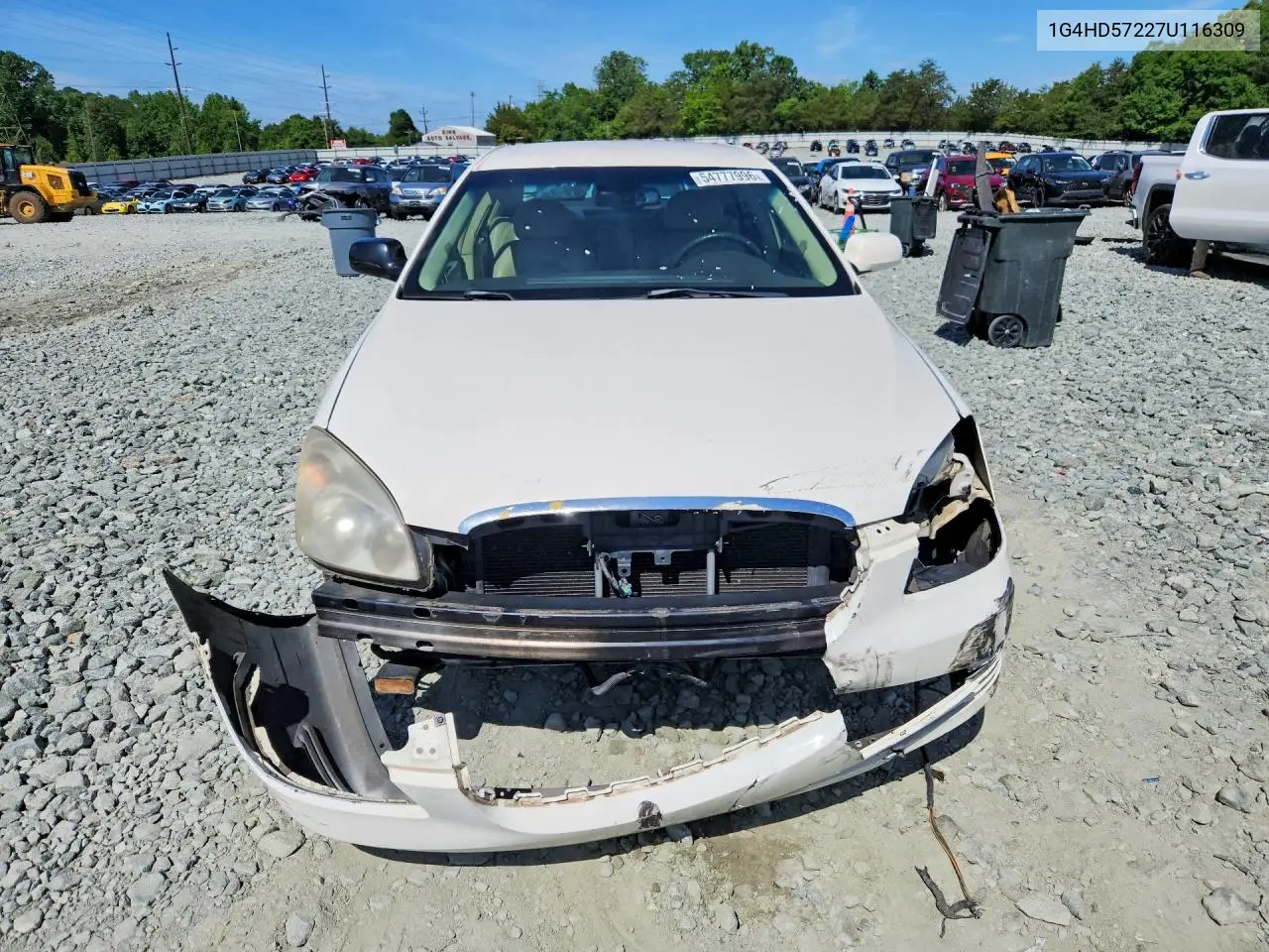 2007 Buick Lucerne Cxl VIN: 1G4HD57227U116309 Lot: 54777996