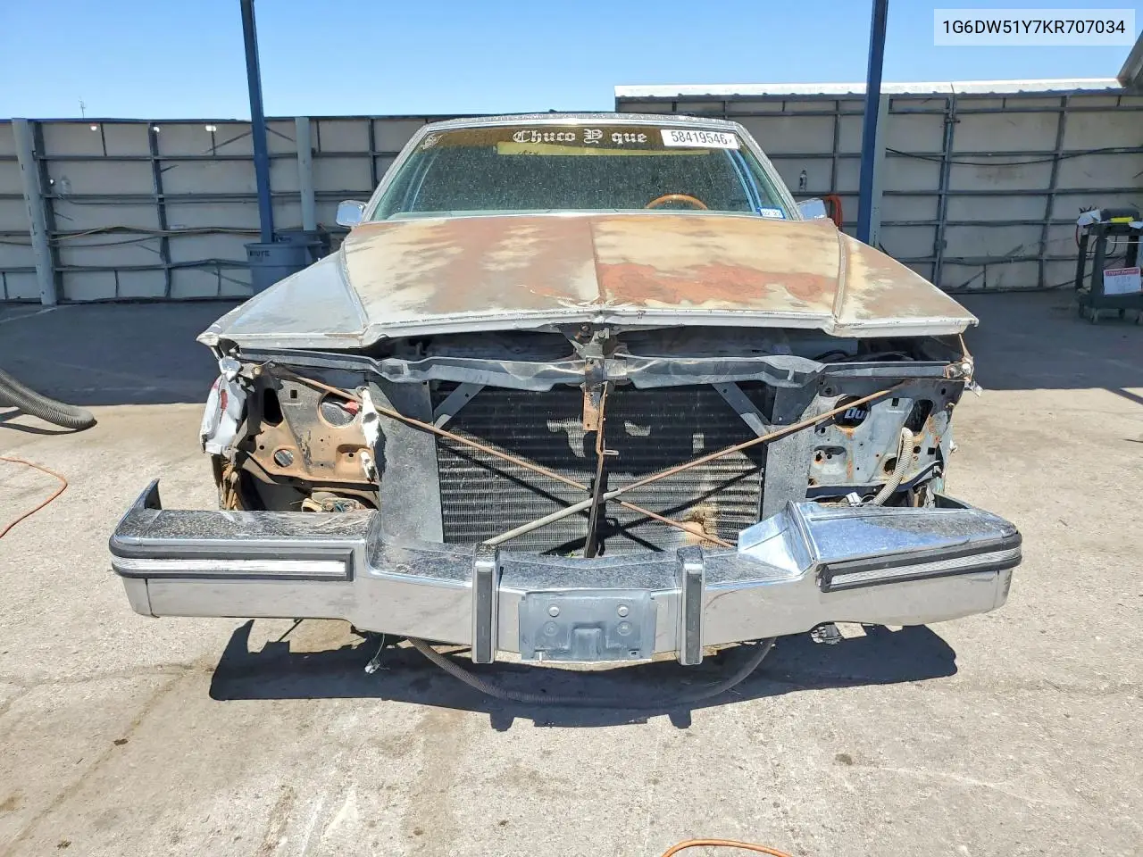 1989 Cadillac Brougham VIN: 1G6DW51Y7KR707034 Lot: 58419546