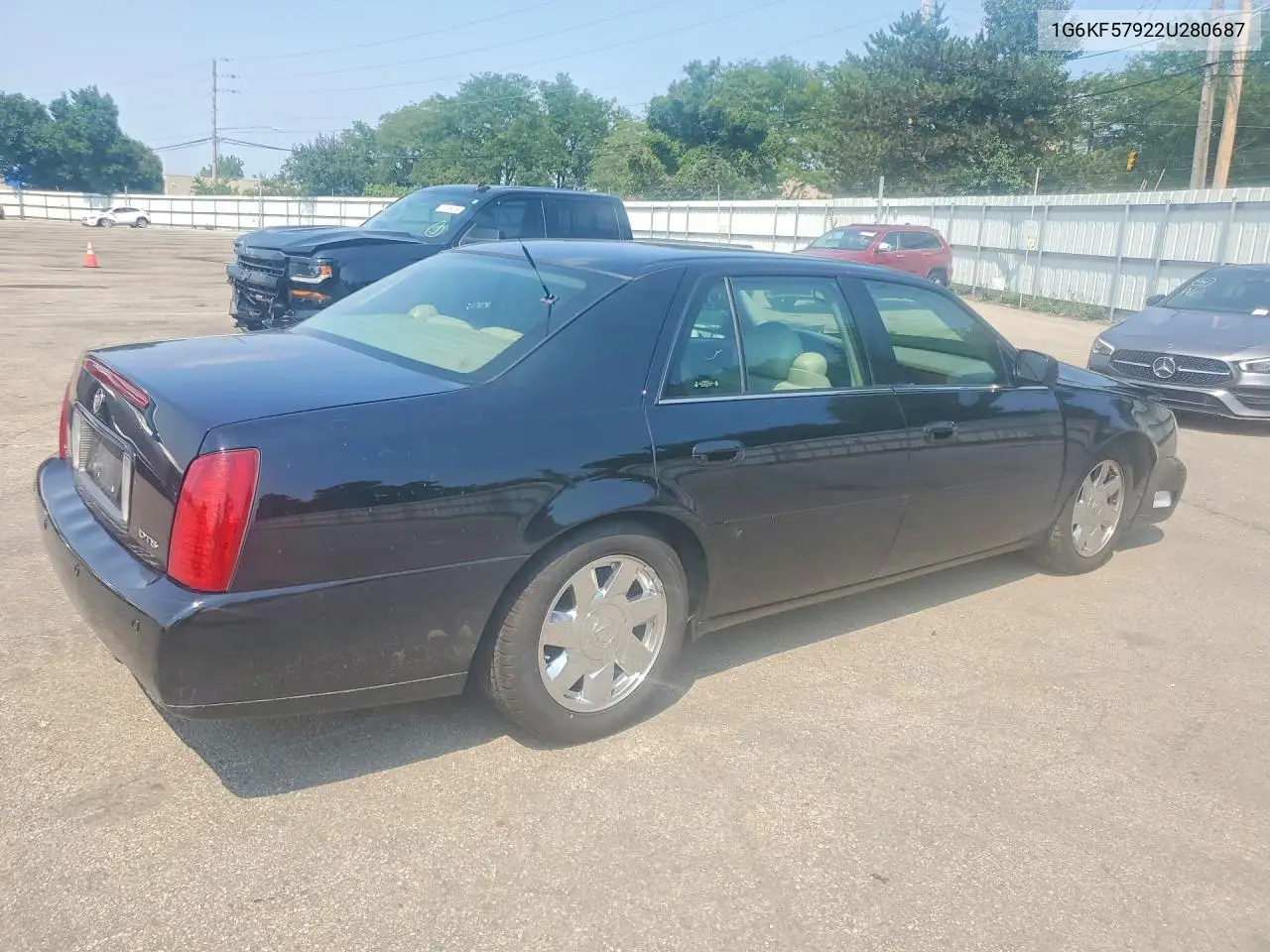 2002 Cadillac Deville Dts VIN: 1G6KF57922U280687 Lot: 61026916