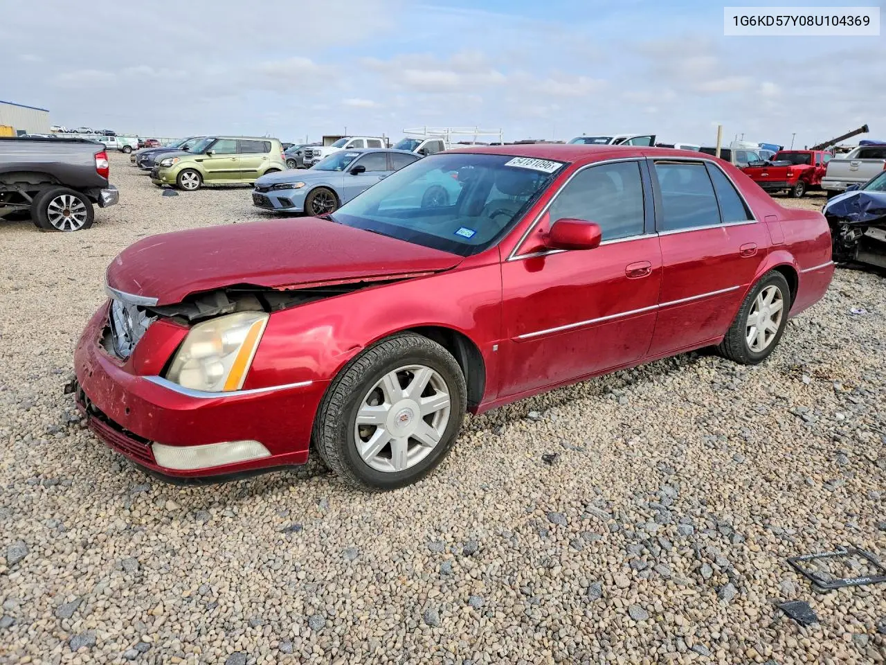 2008 Cadillac Dts VIN: 1G6KD57Y08U104369 Lot: 54181096
