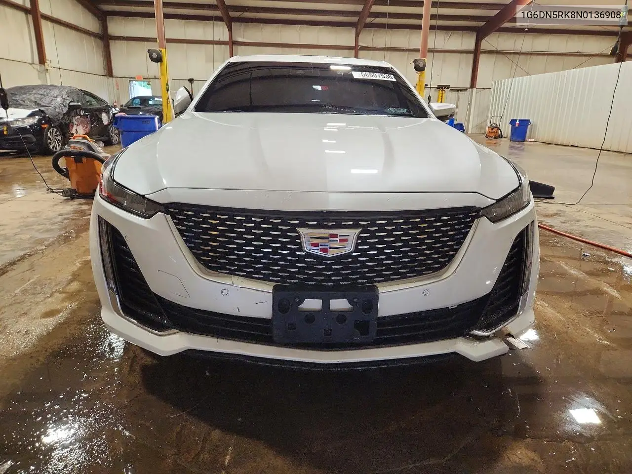 2022 Cadillac Ct5 Premium Luxury VIN: 1G6DN5RK8N0136908 Lot: 56607536
