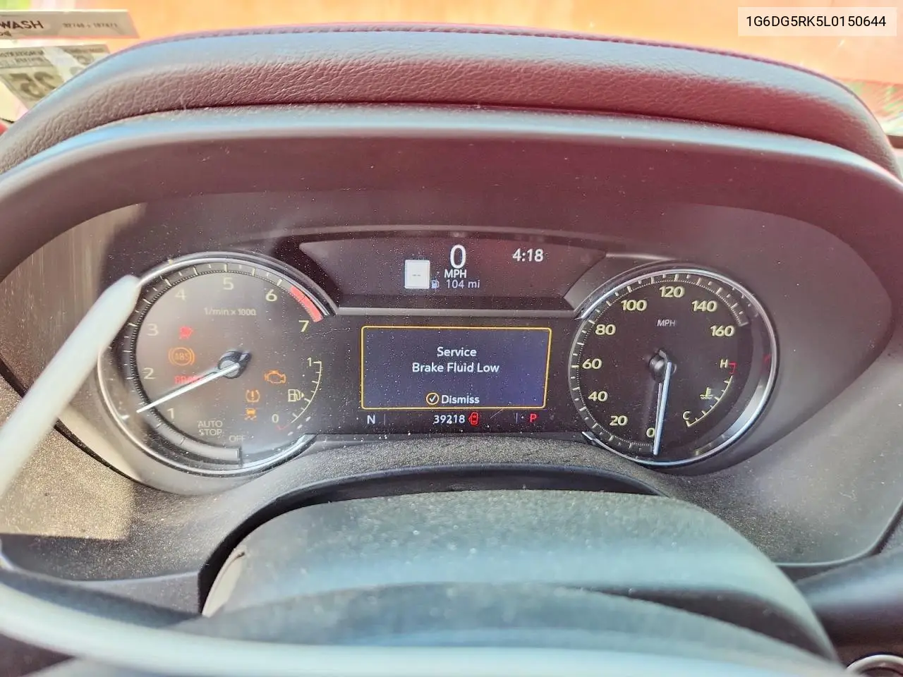 2020 Cadillac Ct4 Sport VIN: 1G6DG5RK5L0150644 Lot: 55170526